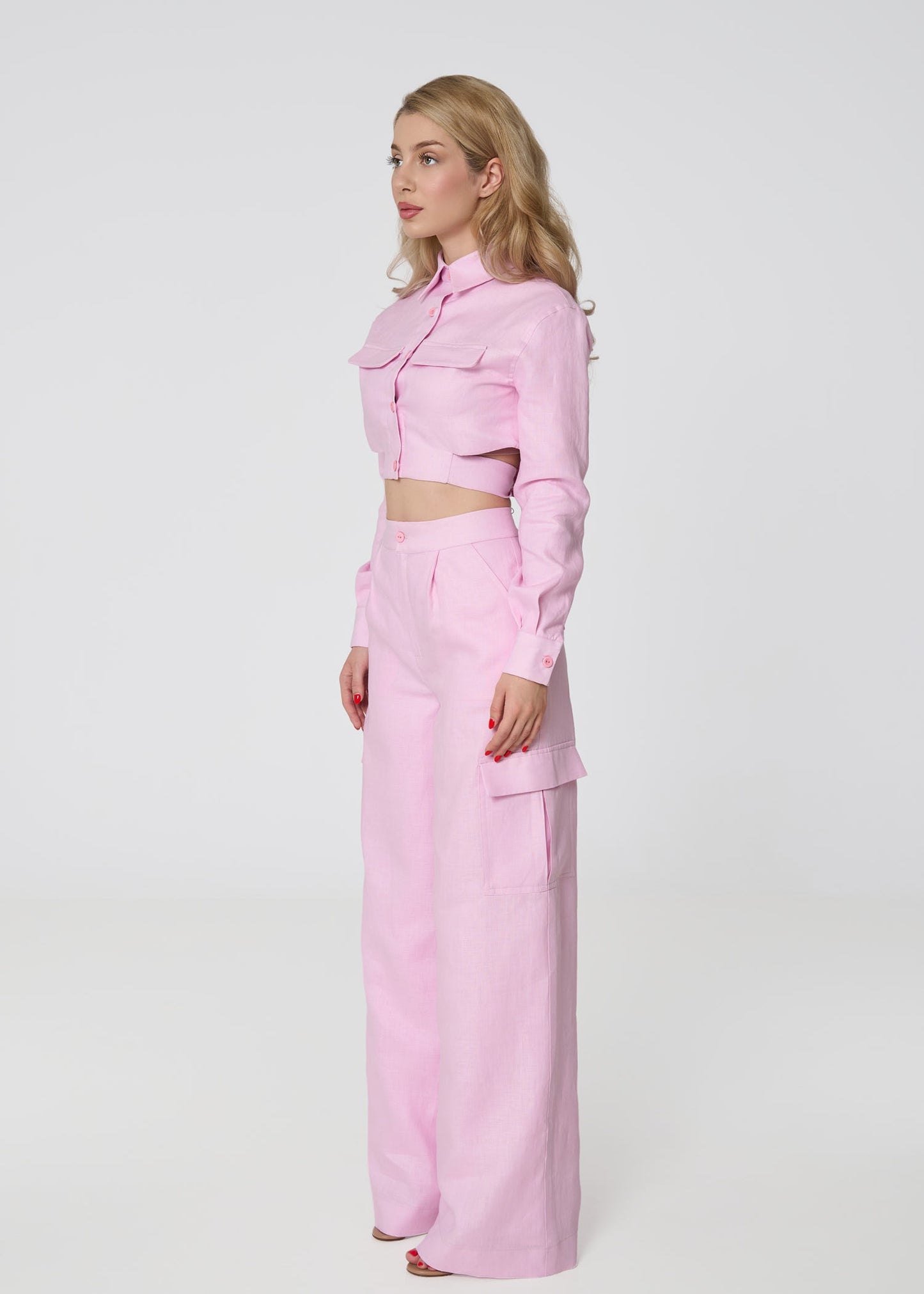 Ethereal Linen Utility Set- Beige Pink