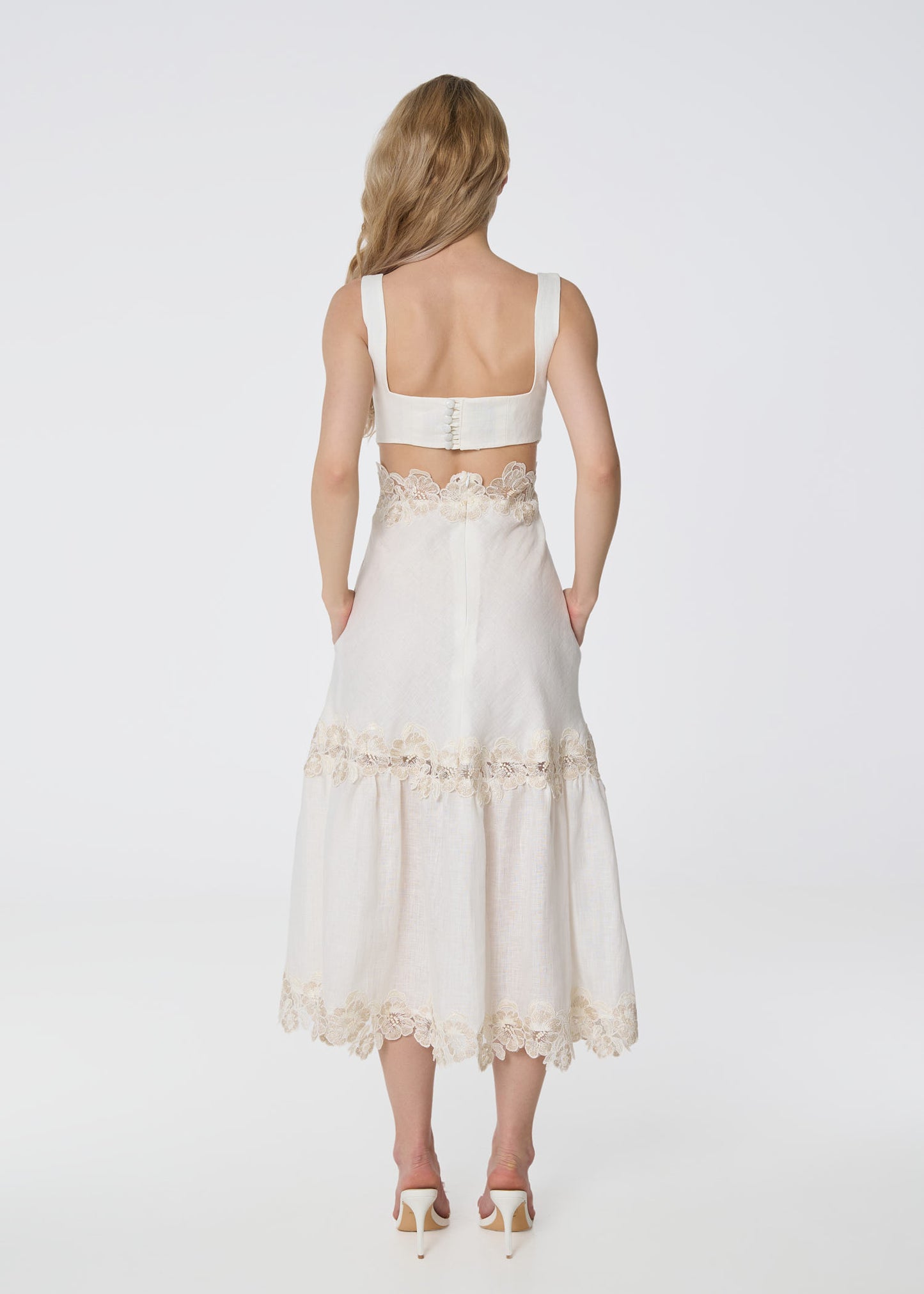 Ivory Grace Linen Dress