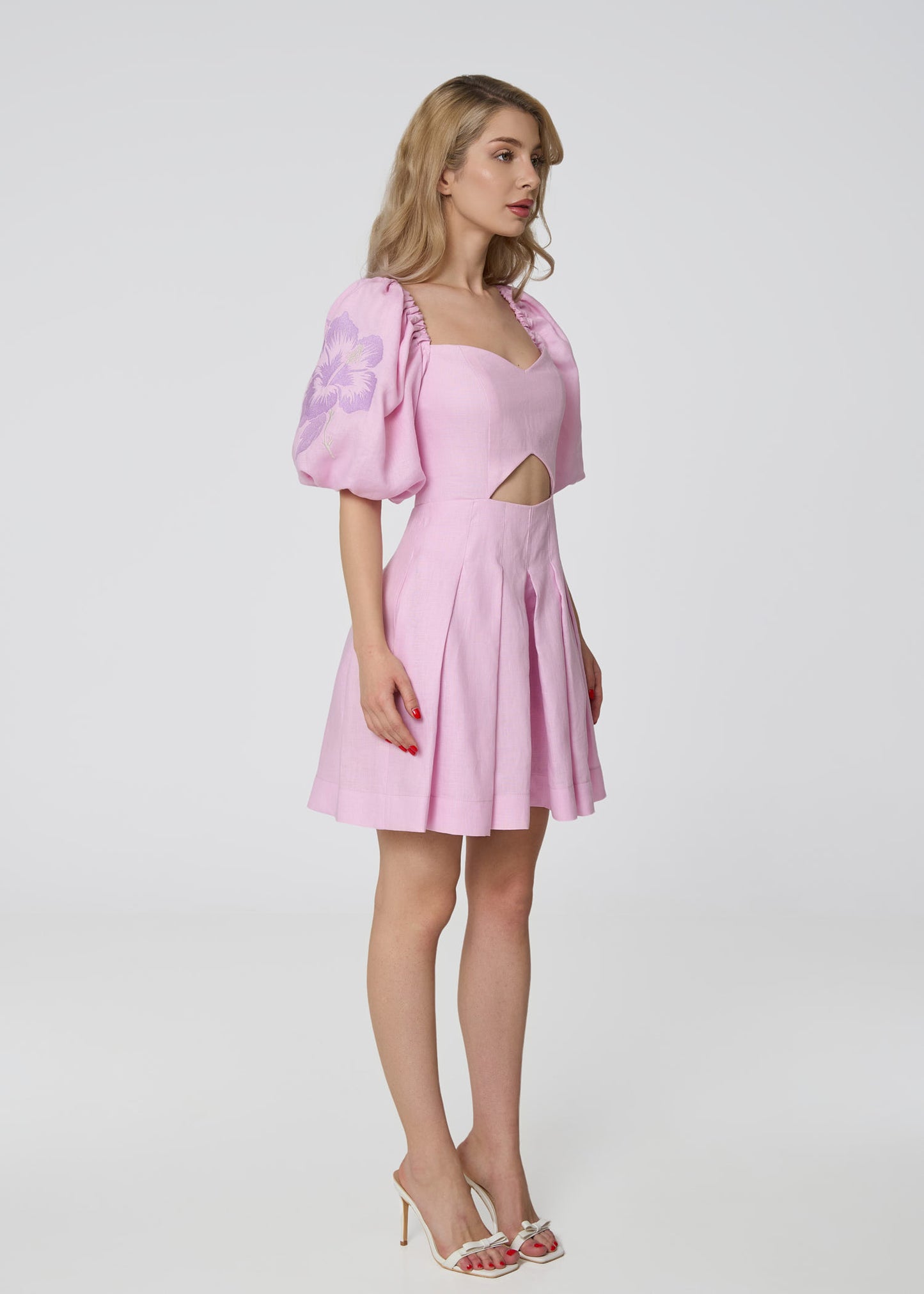 Hibiscus Allure Linen Overall-Pink