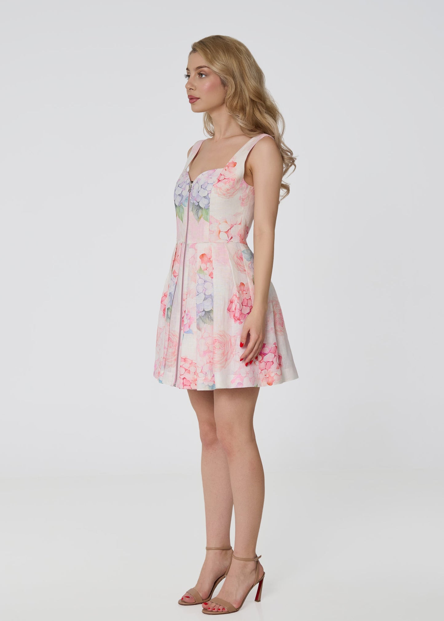 Dual Bloom Linen Dress- reversible dress
