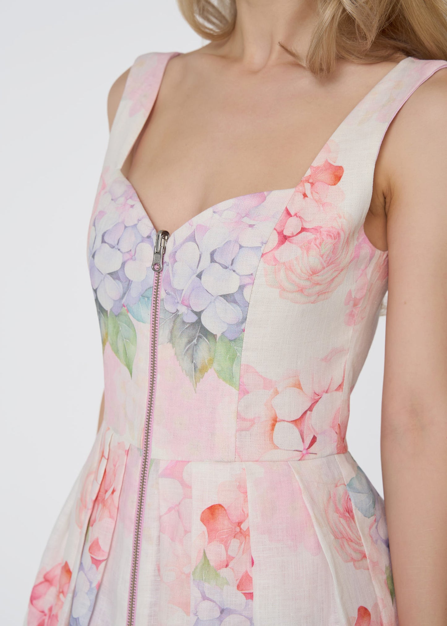 Dual Bloom Linen Dress- reversible dress