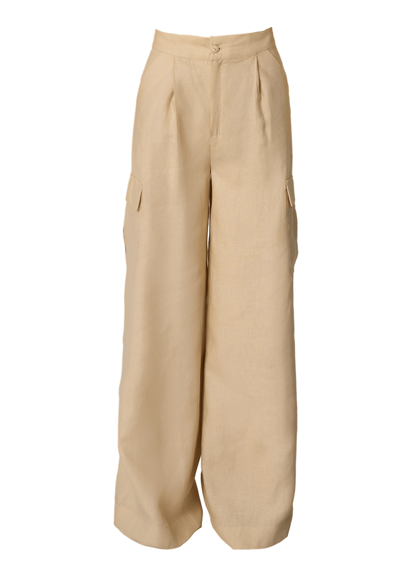 Elevated Linen Cargo Pants - Beige - GIORGIA LUCASI