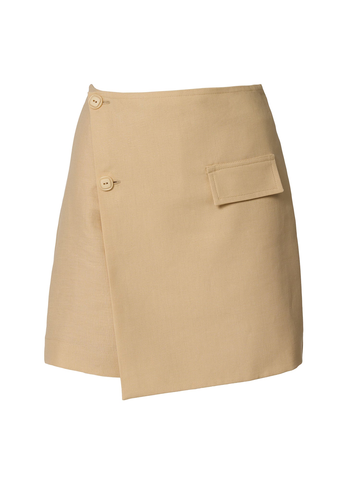 Capri Linen Shorts- Beige