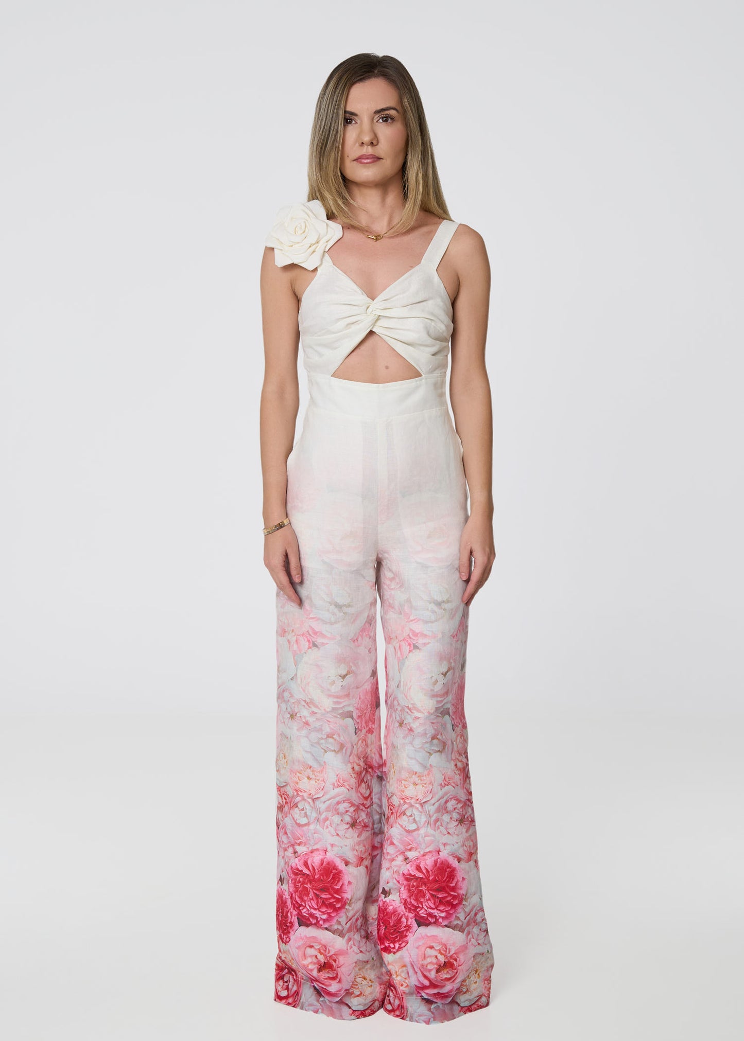 Floral Grace Linen Jumpsuit
