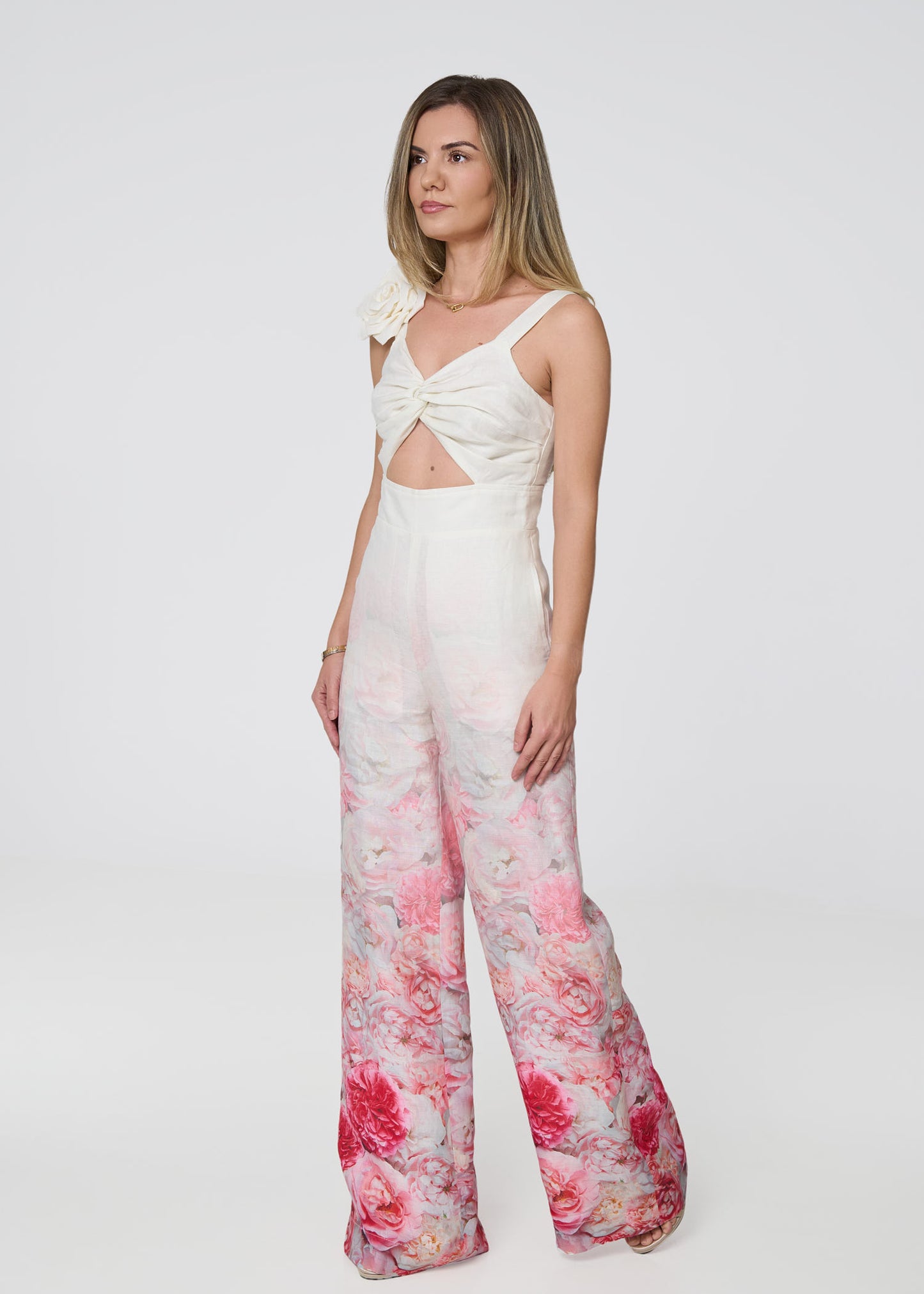 Floral Grace Linen Jumpsuit