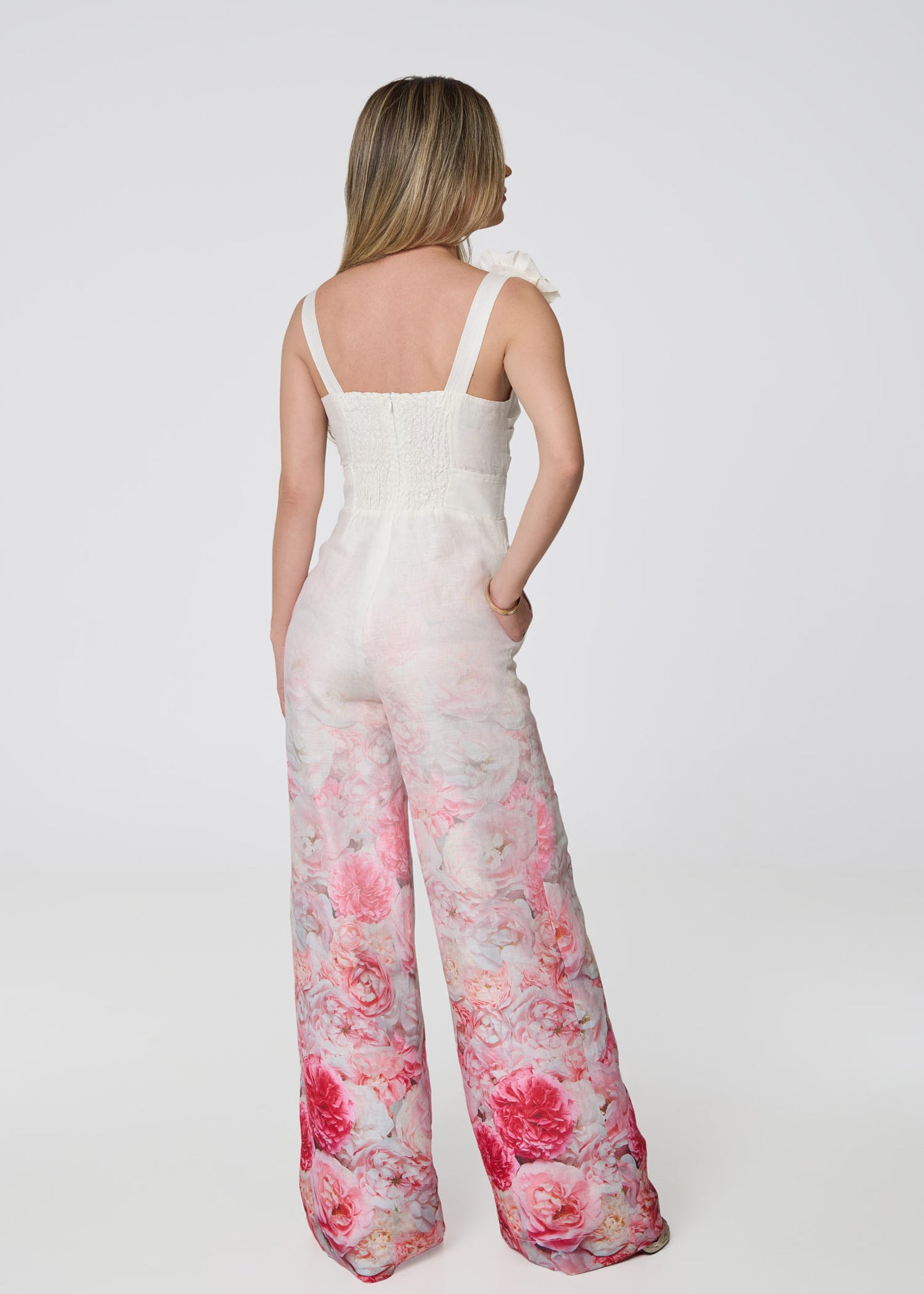 Floral Grace Linen Jumpsuit