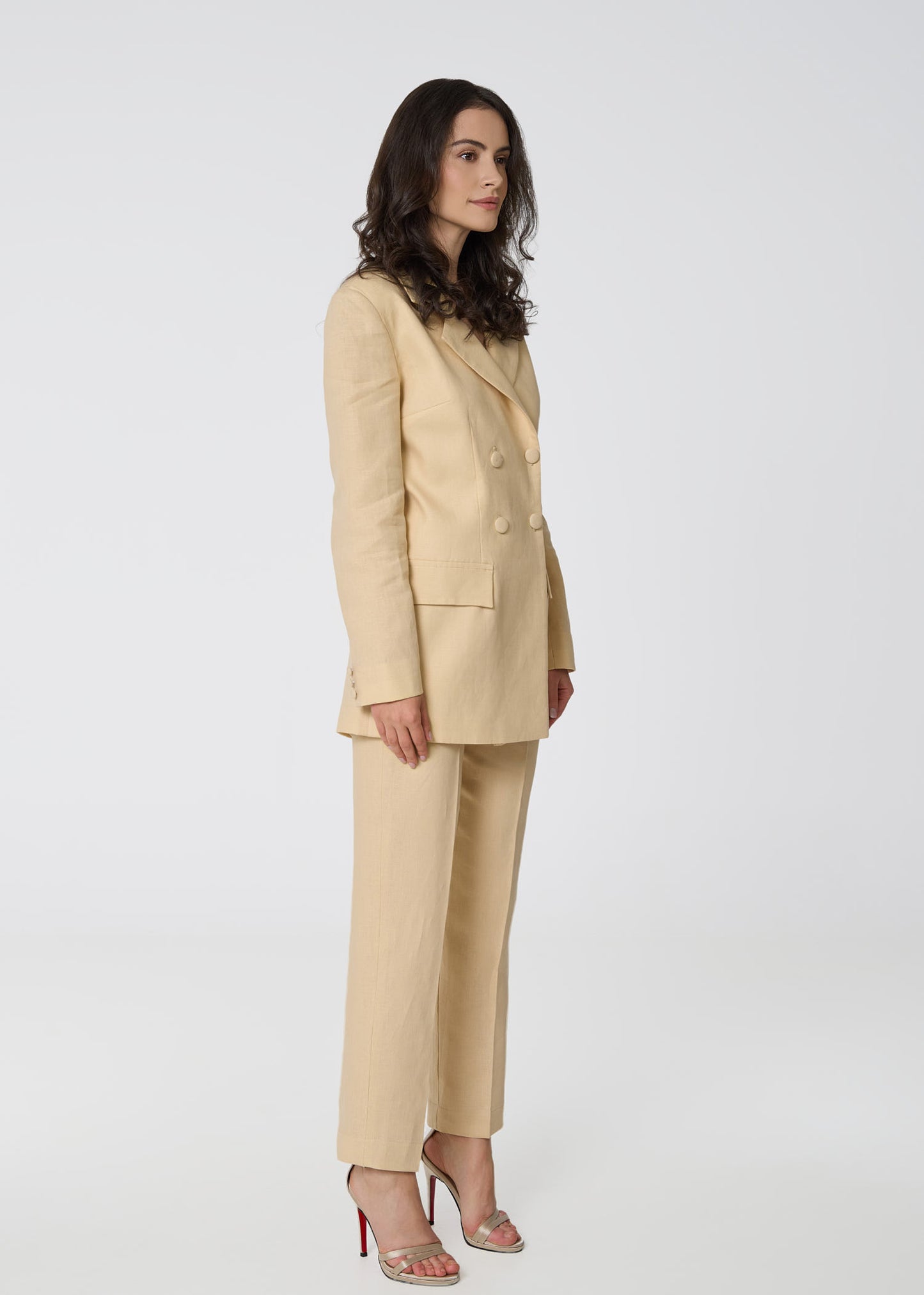Timeless Elegance Linen Suit- Beige