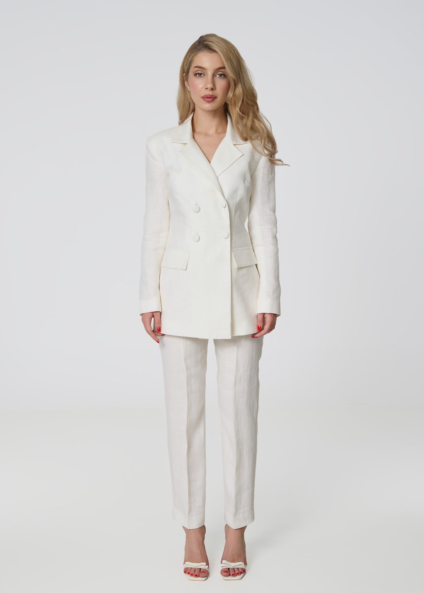 Timeless Elegance Linen Suit- Ivory