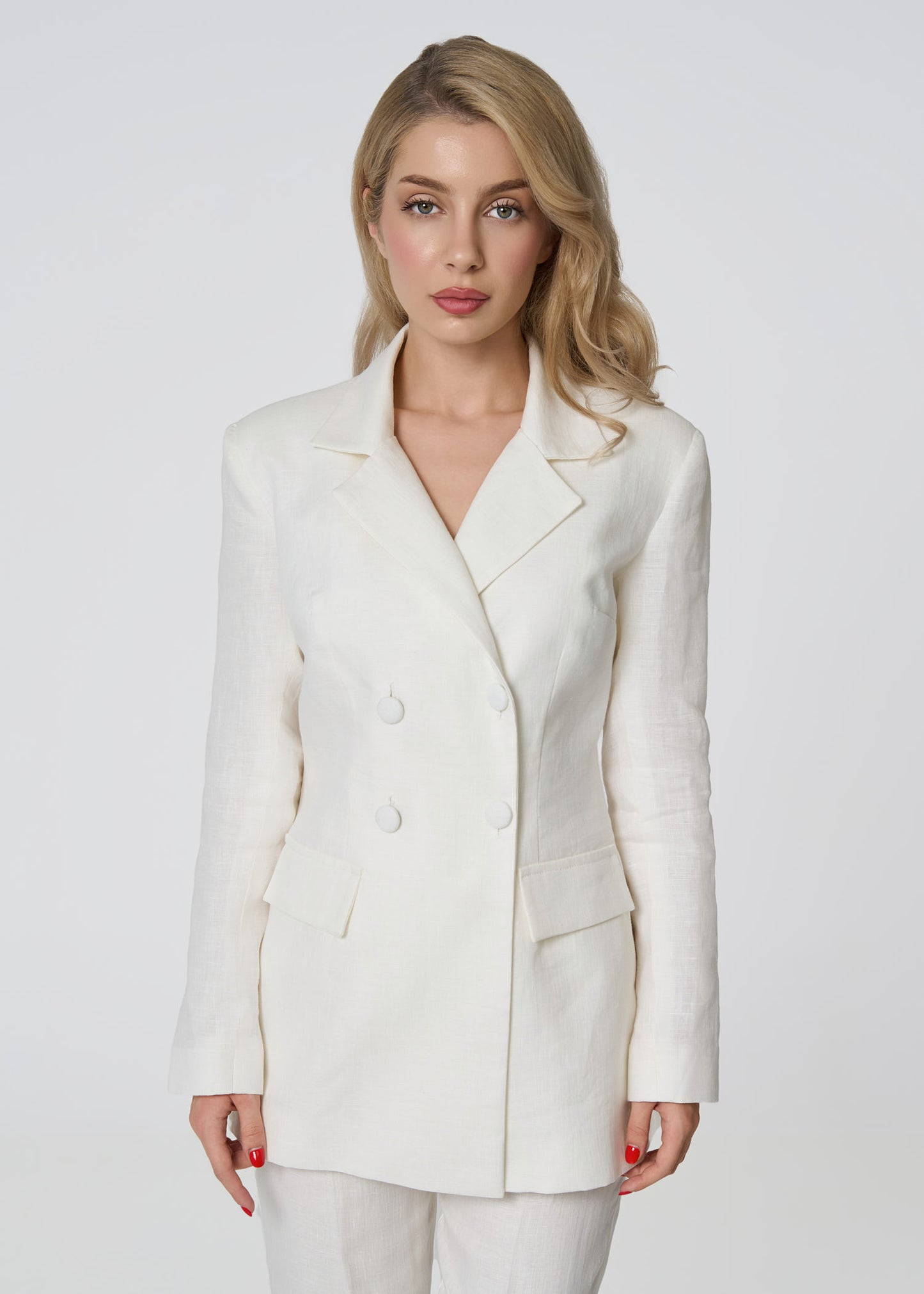 Timeless Elegance Linen Suit- Ivory