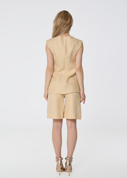Scarlet Aura Linen Set- Gold