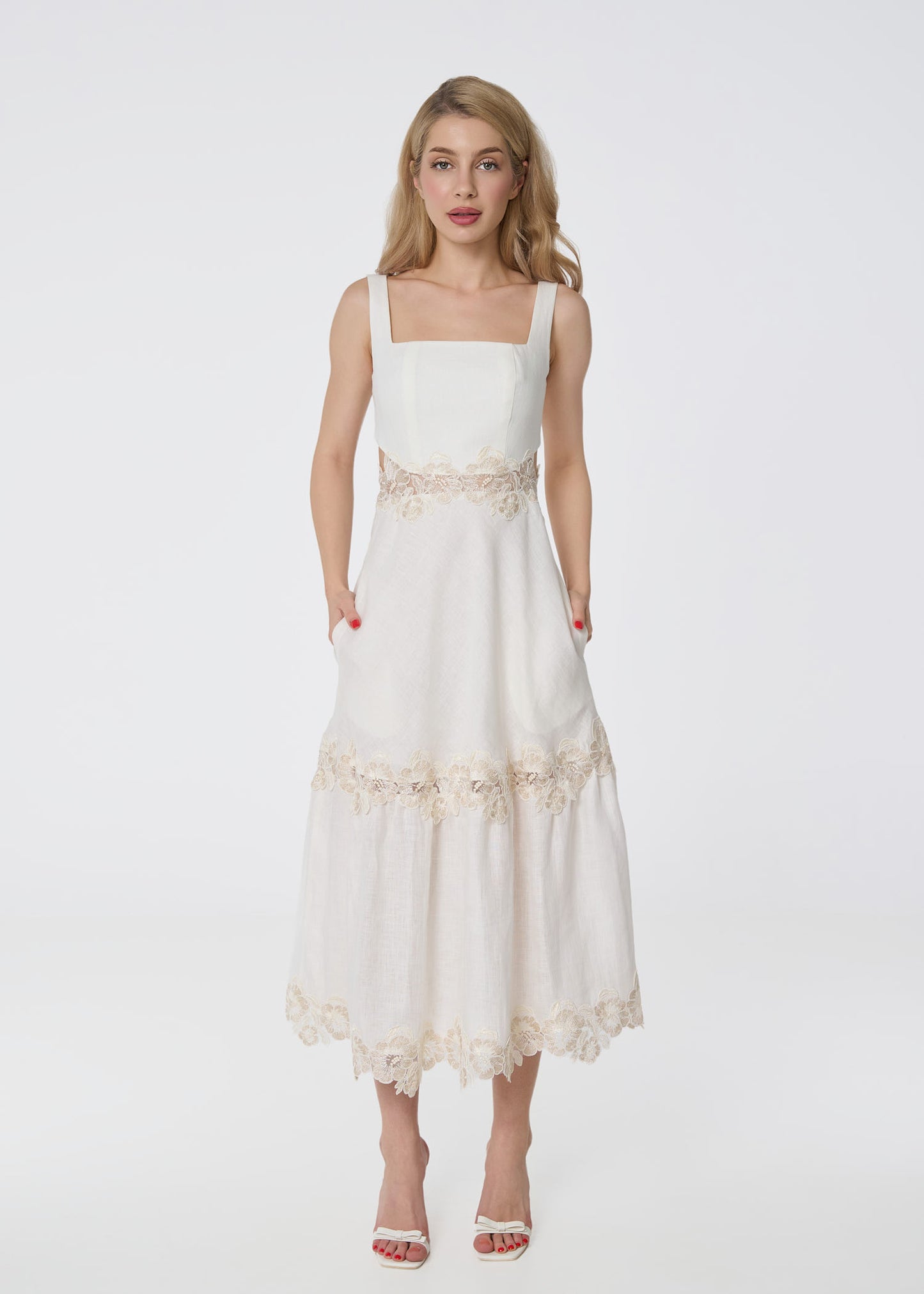 Ivory Grace Linen Dress