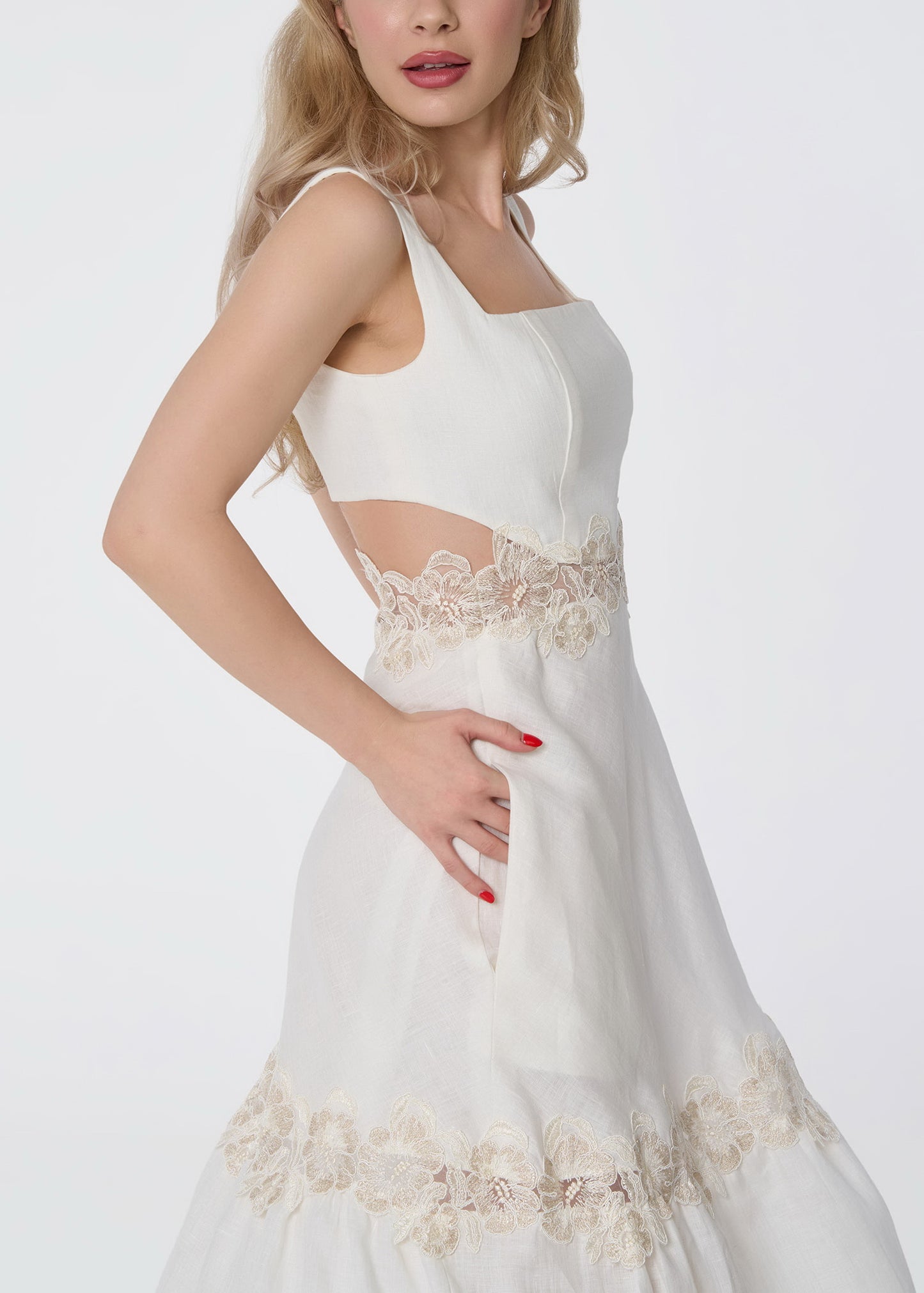 Ivory Grace Linen Dress