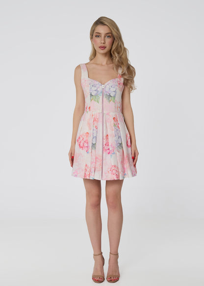 Dual Bloom Linen Dress- reversible dress
