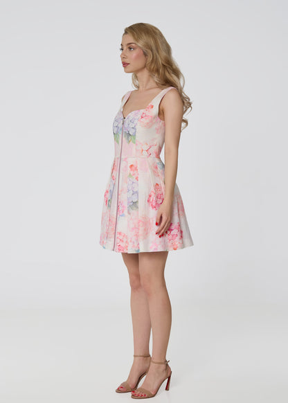 Dual Bloom Linen Dress- reversible dress