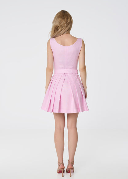 Dual Bloom Linen Dress- reversible dress