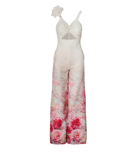 Floral Grace Linen Jumpsuit
