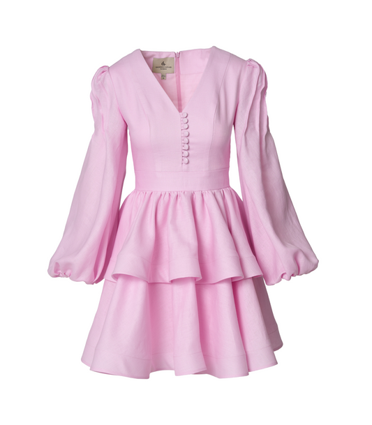 Blush Reverie Linen Dress