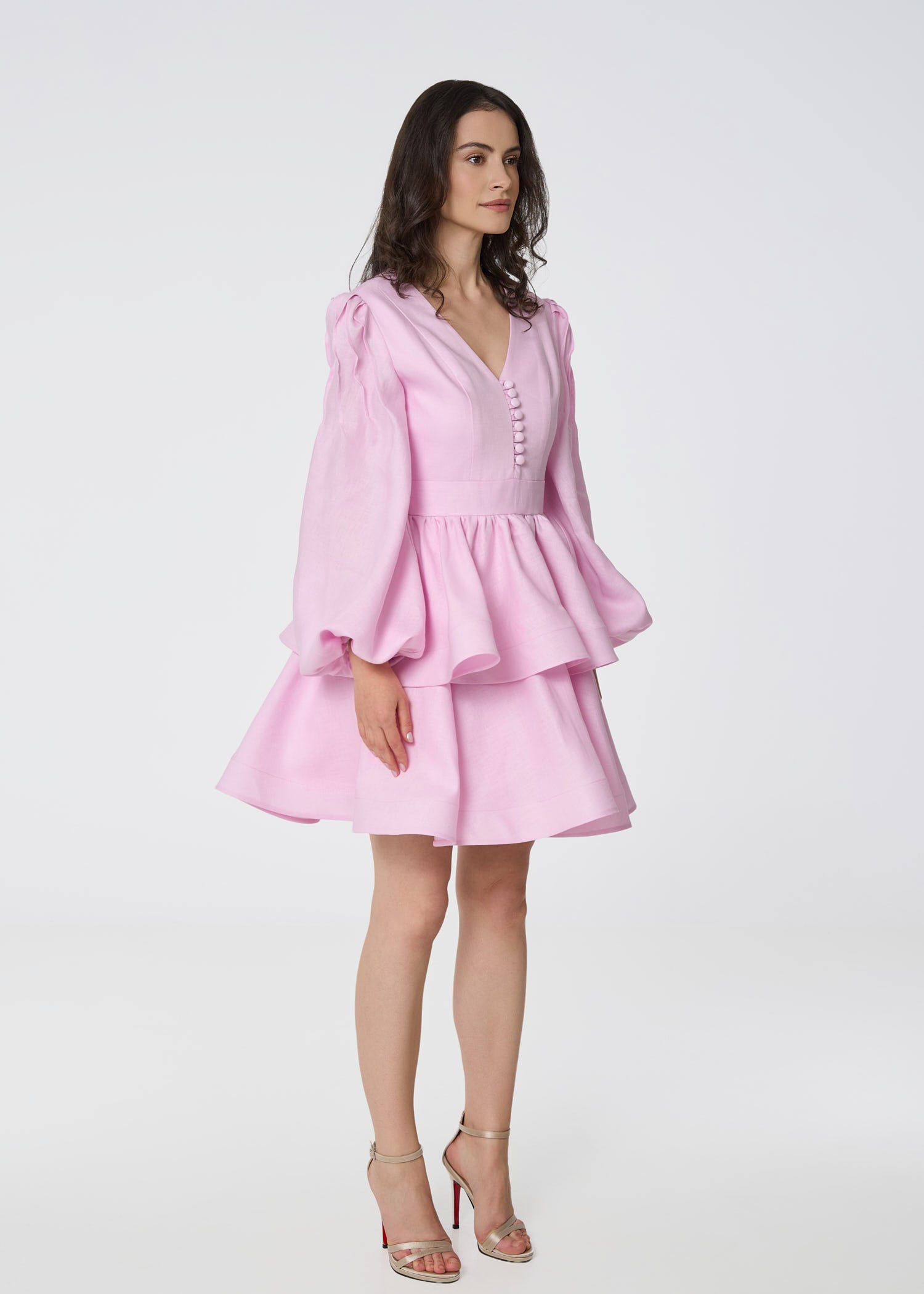 Blush Reverie Linen Dress - GIORGIA LUCASI