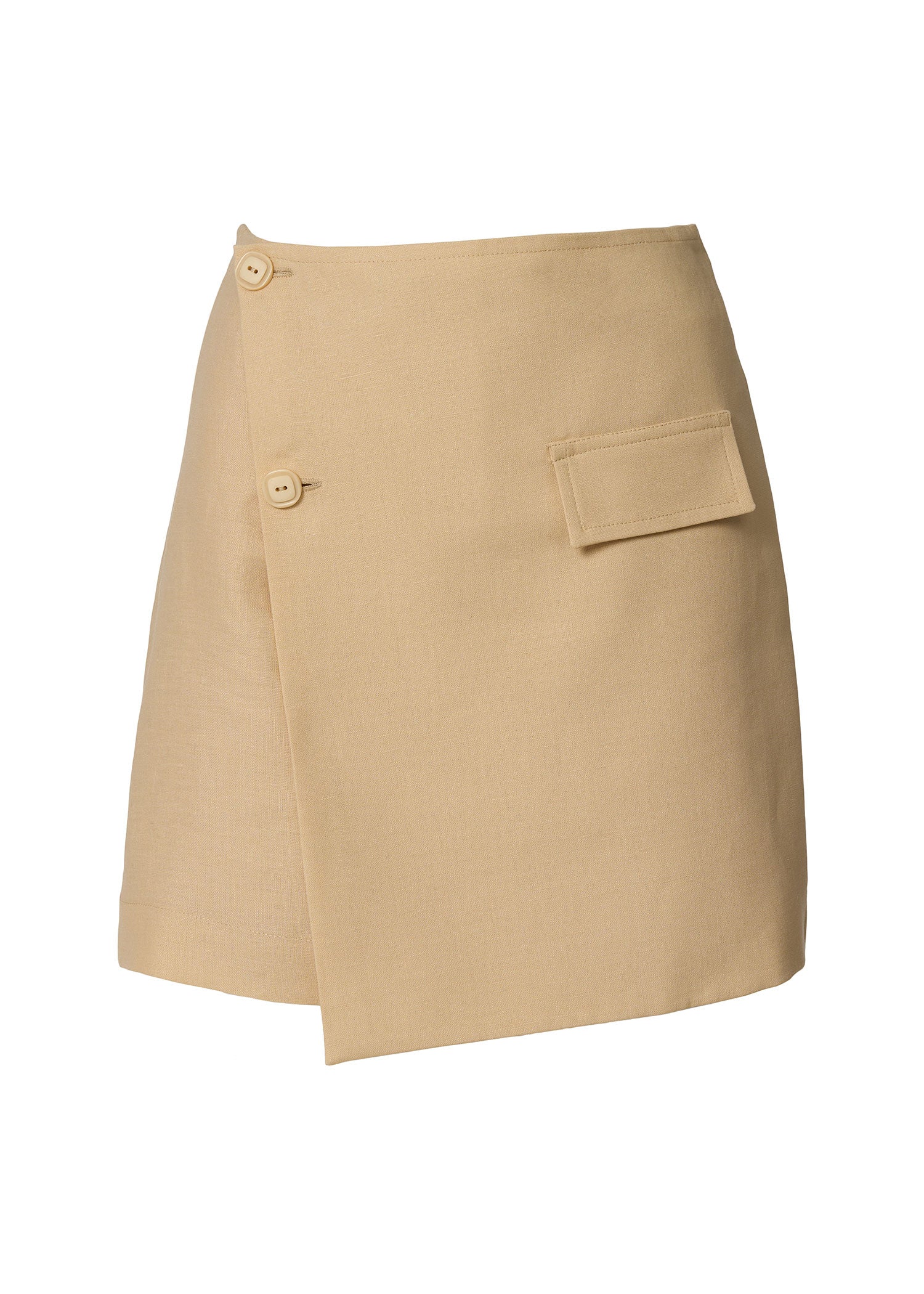 Capri Linen Shorts - Beige - GIORGIA LUCASI