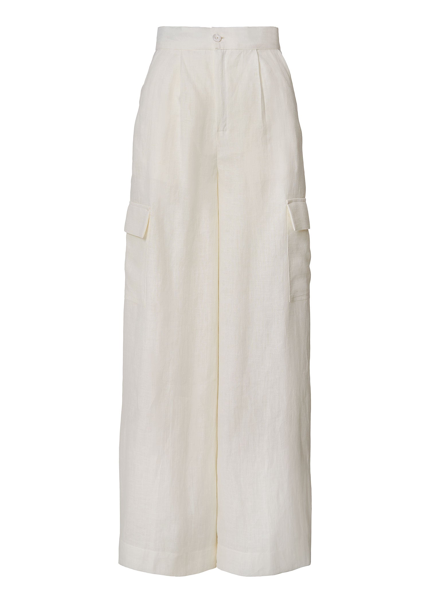 Elevated Linen Cargo Pants - Ivory - GIORGIA LUCASI