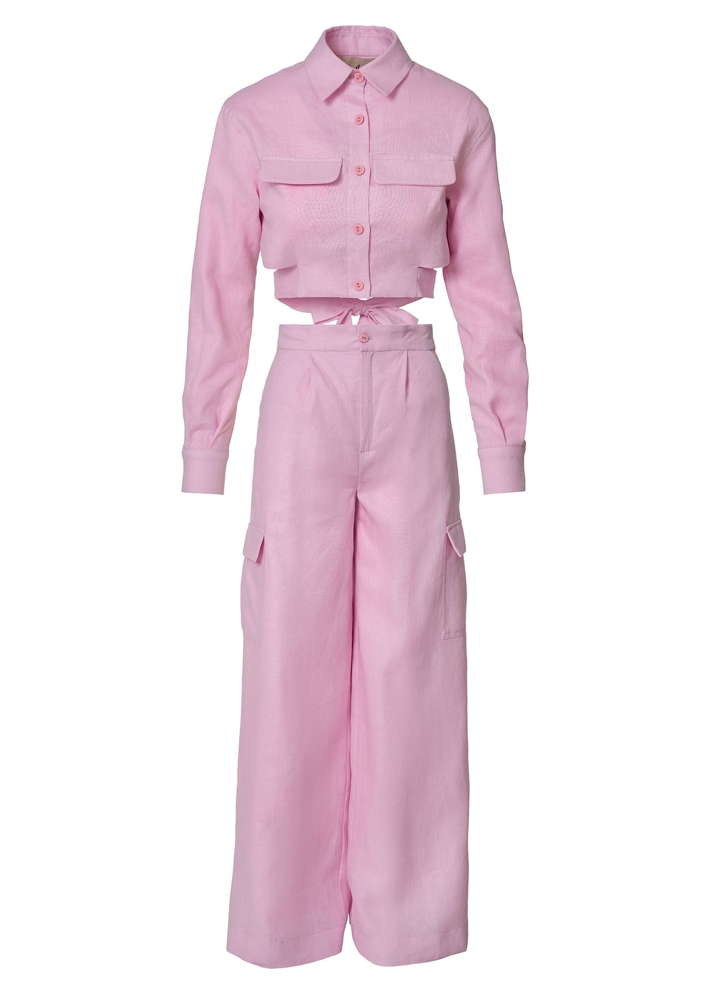 Ethereal Linen Utility Set - Beige Pink - GIORGIA LUCASI