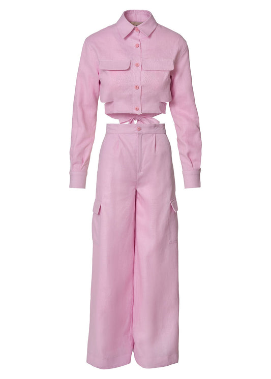 Ethereal Linen Utility Set - Beige Pink - GIORGIA LUCASI