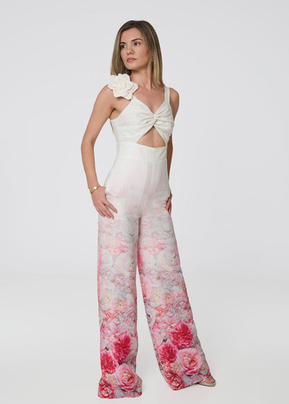 Floral Grace Linen Jumpsuit - GIORGIA LUCASI