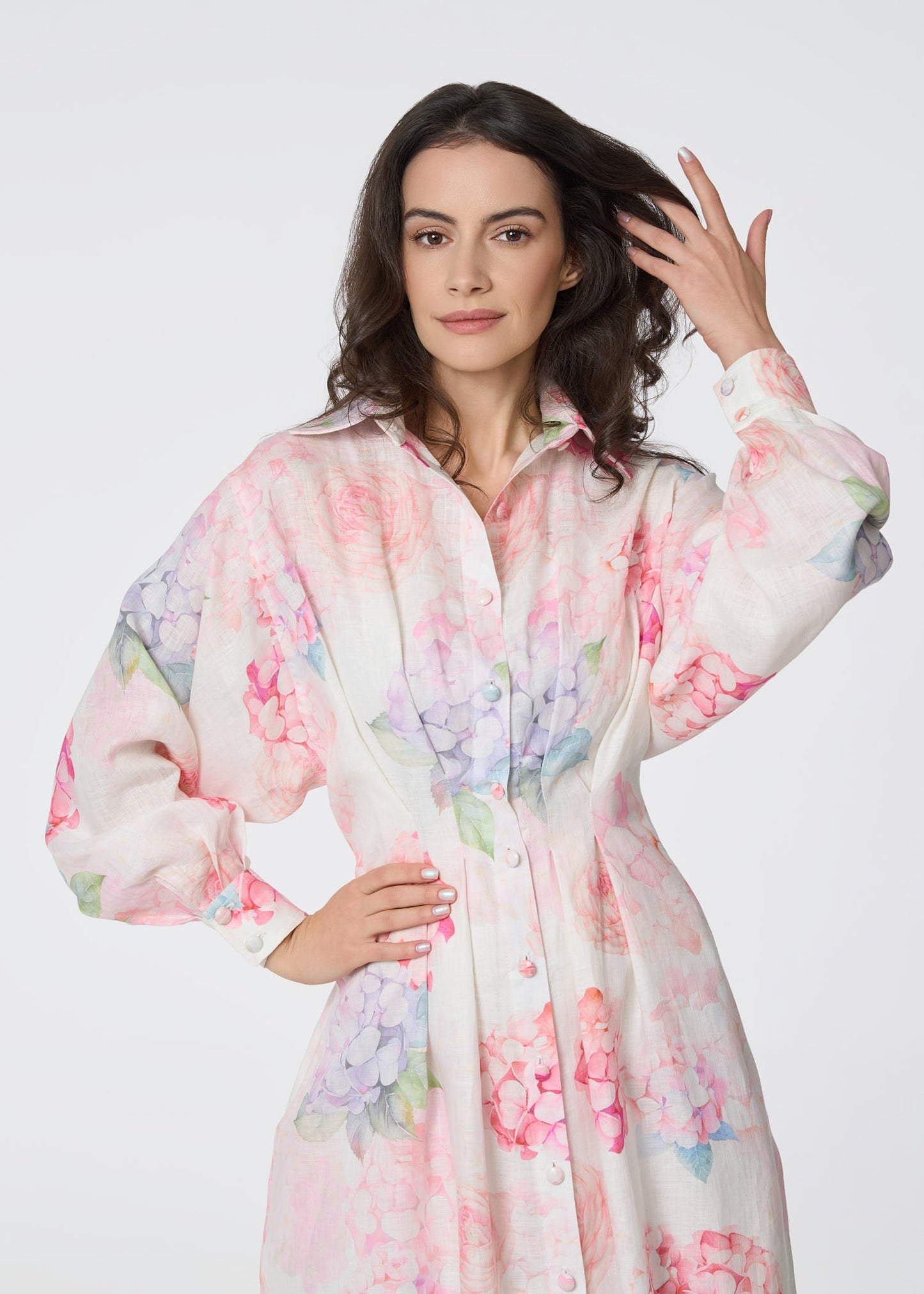 Floral Serenity Shirt Dress - GIORGIA LUCASI