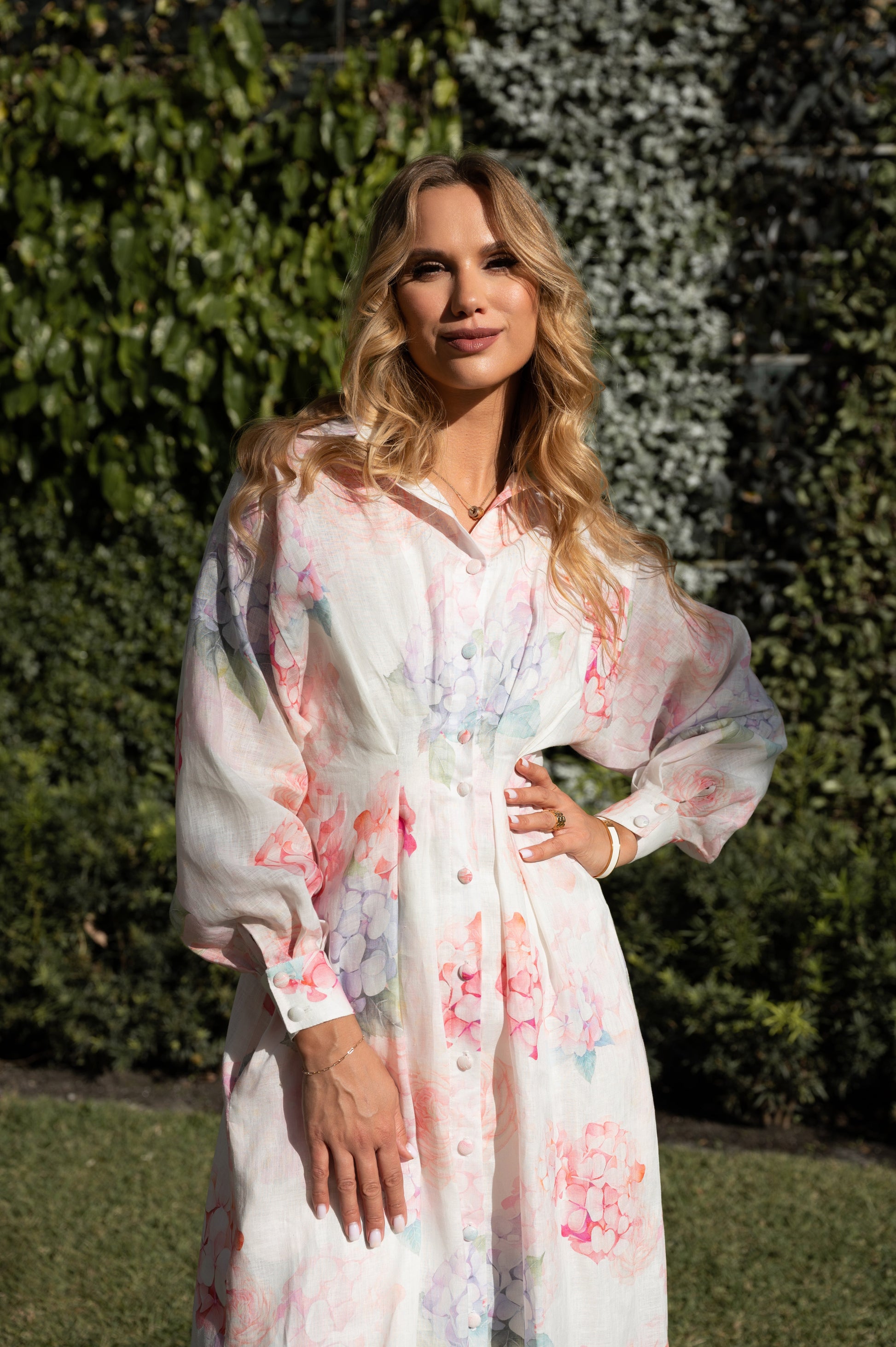 Floral Serenity Shirt Dress - GIORGIA LUCASI