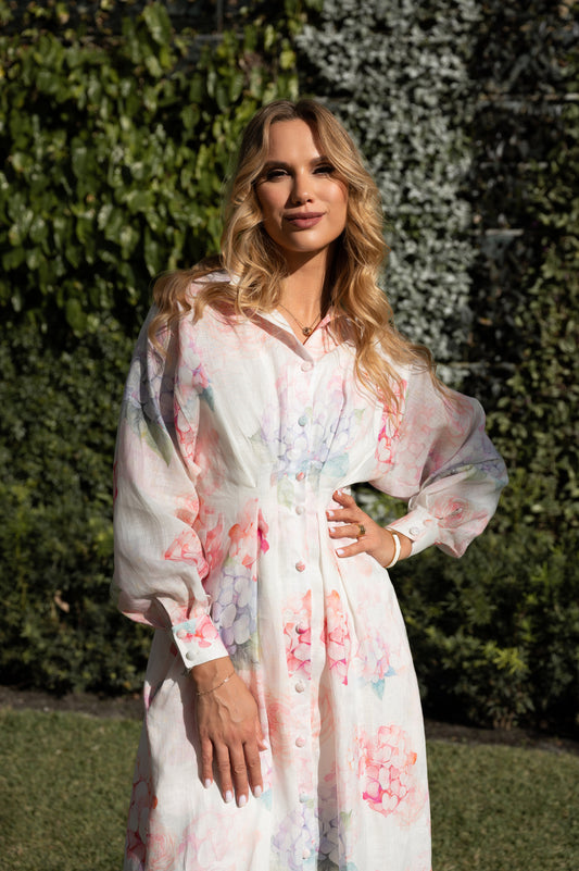 Floral Serenity Shirt Dress - GIORGIA LUCASI