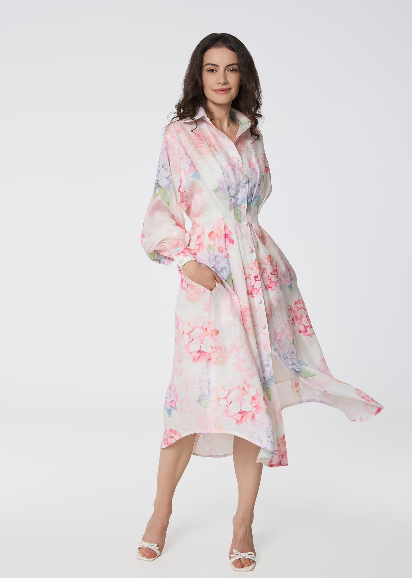 Floral Serenity Shirt Dress - GIORGIA LUCASI
