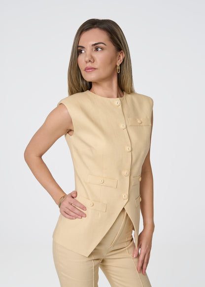 Iconic Grace Linen Suit - Beige - GIORGIA LUCASI