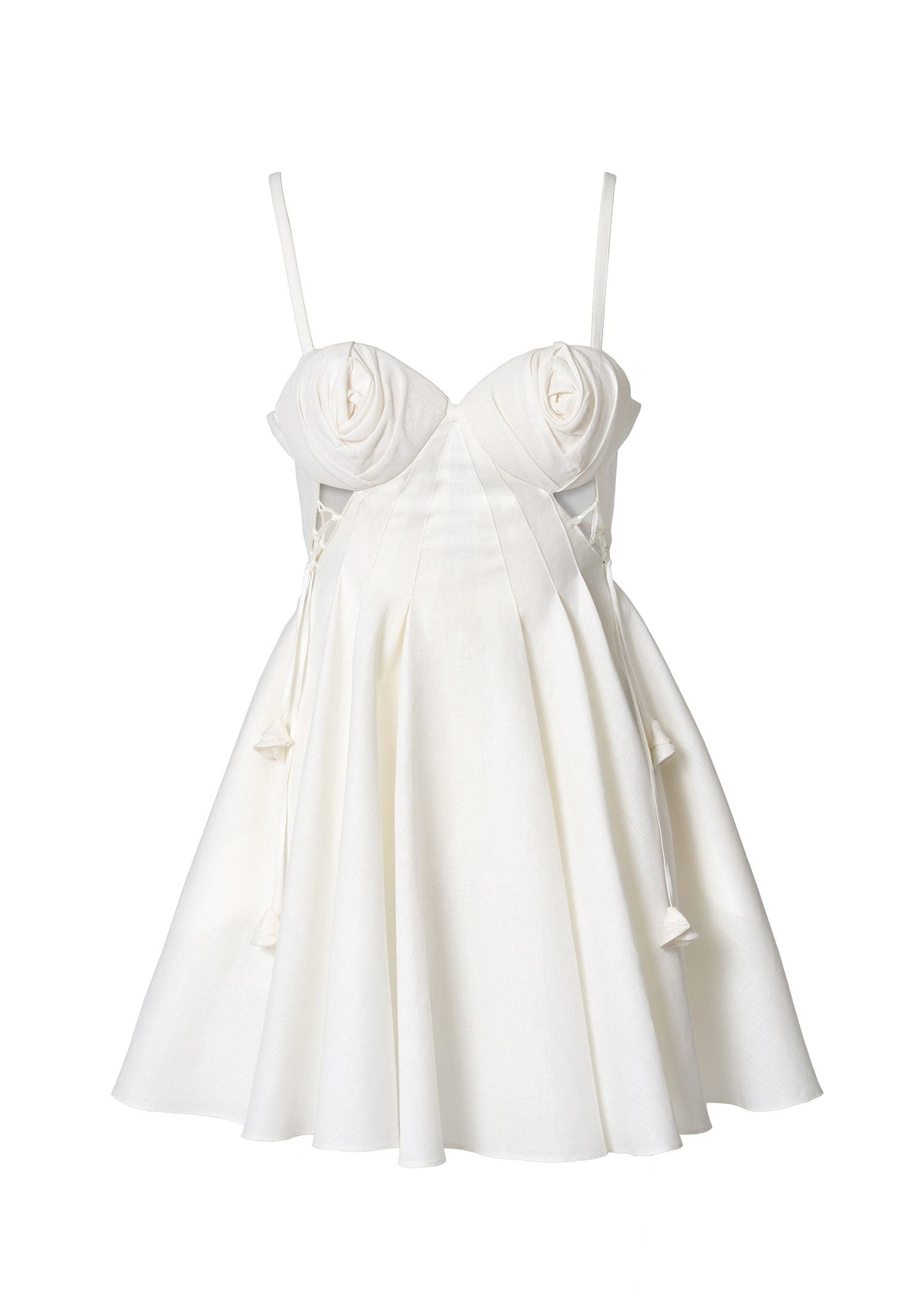 Ivory Bloom Linen Dress - GIORGIA LUCASI