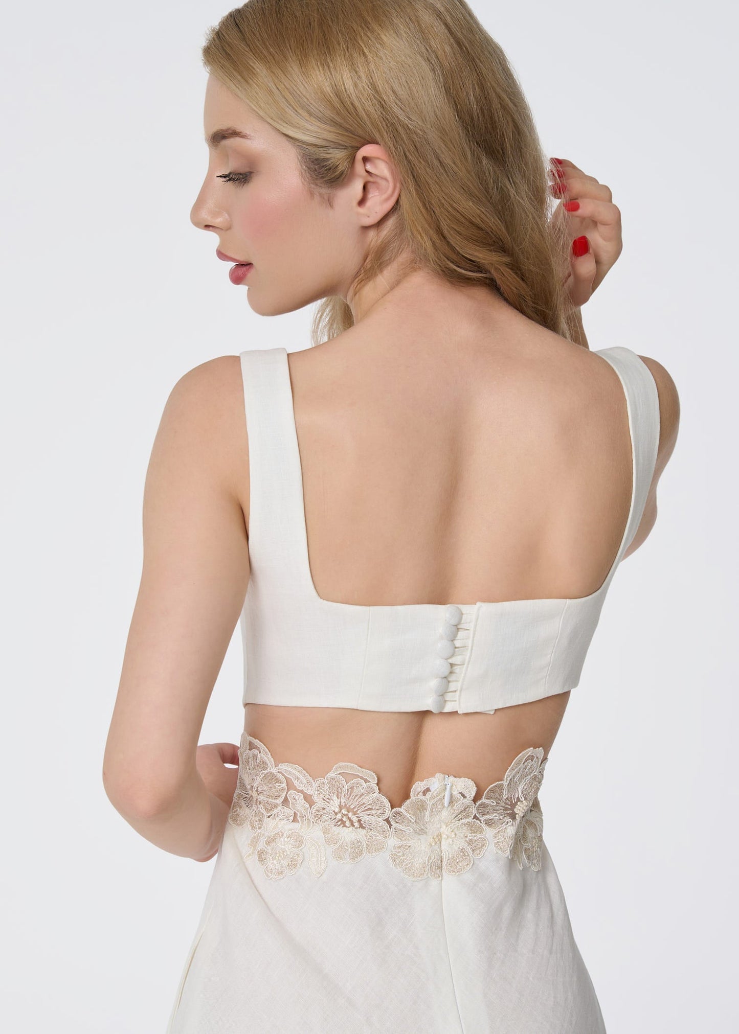 Ivory Grace Linen Dress - GIORGIA LUCASI