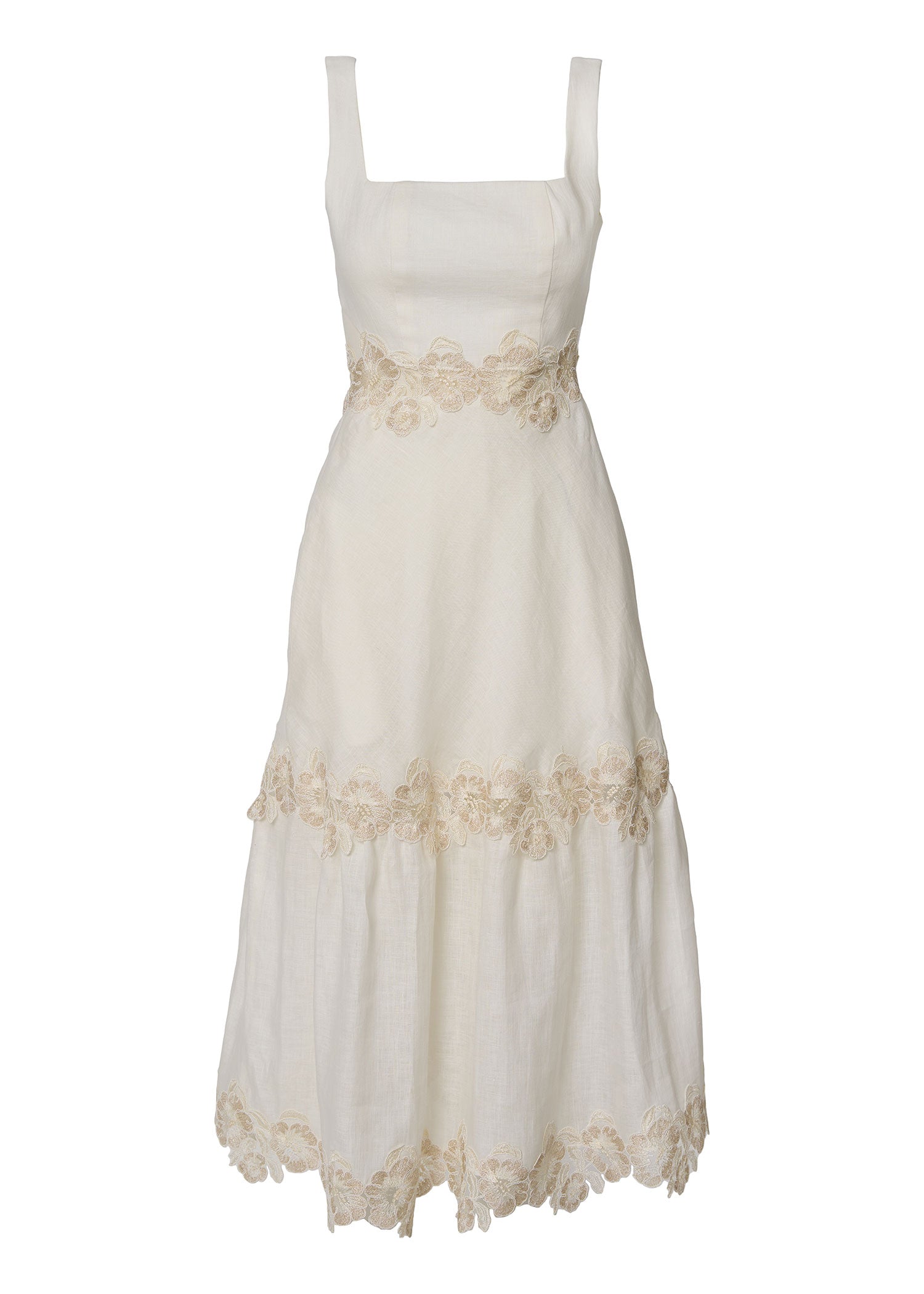 Ivory Grace Linen Dress - GIORGIA LUCASI