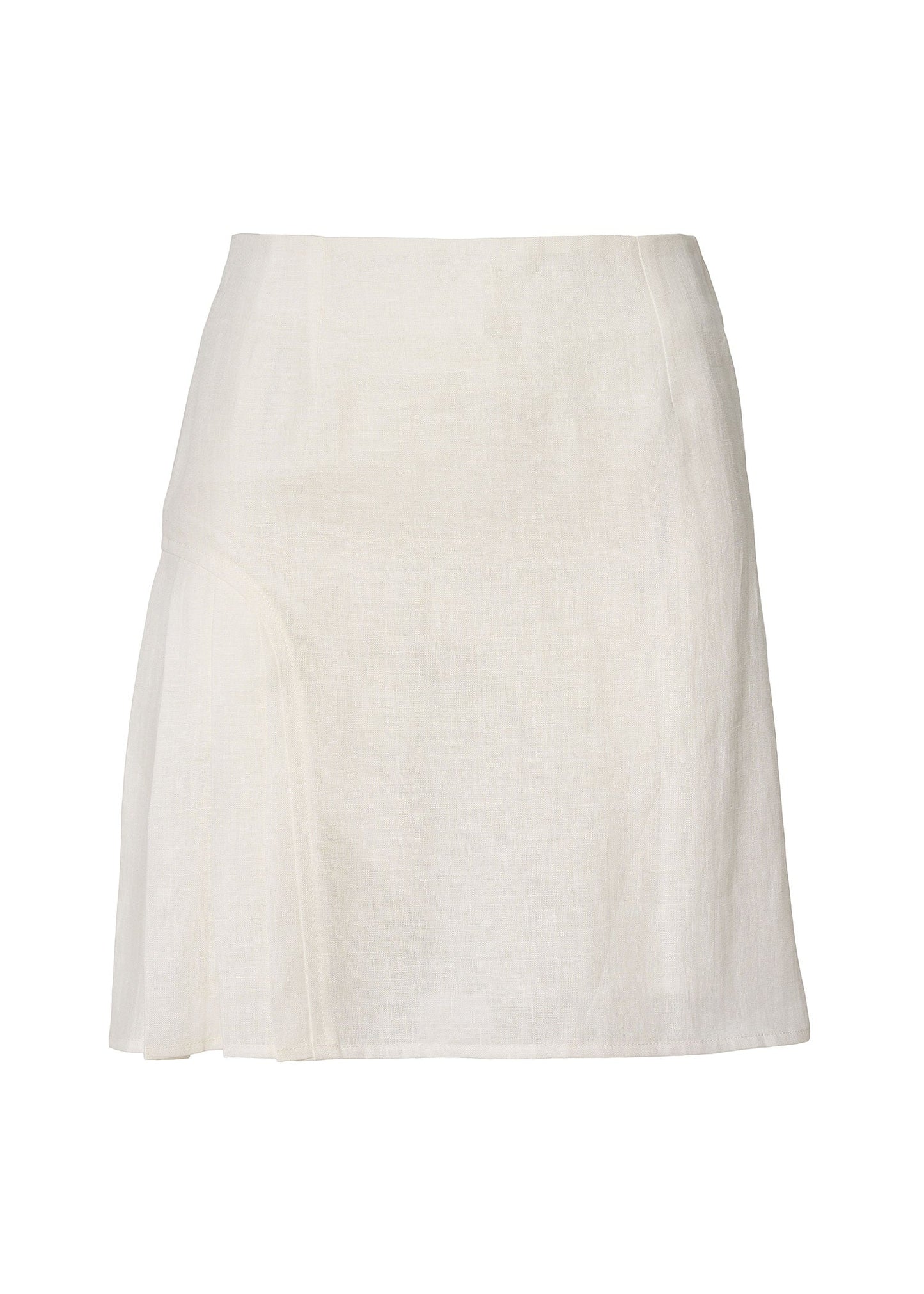 Linen Pleated Mini Skirt – Ivory - GIORGIA LUCASI