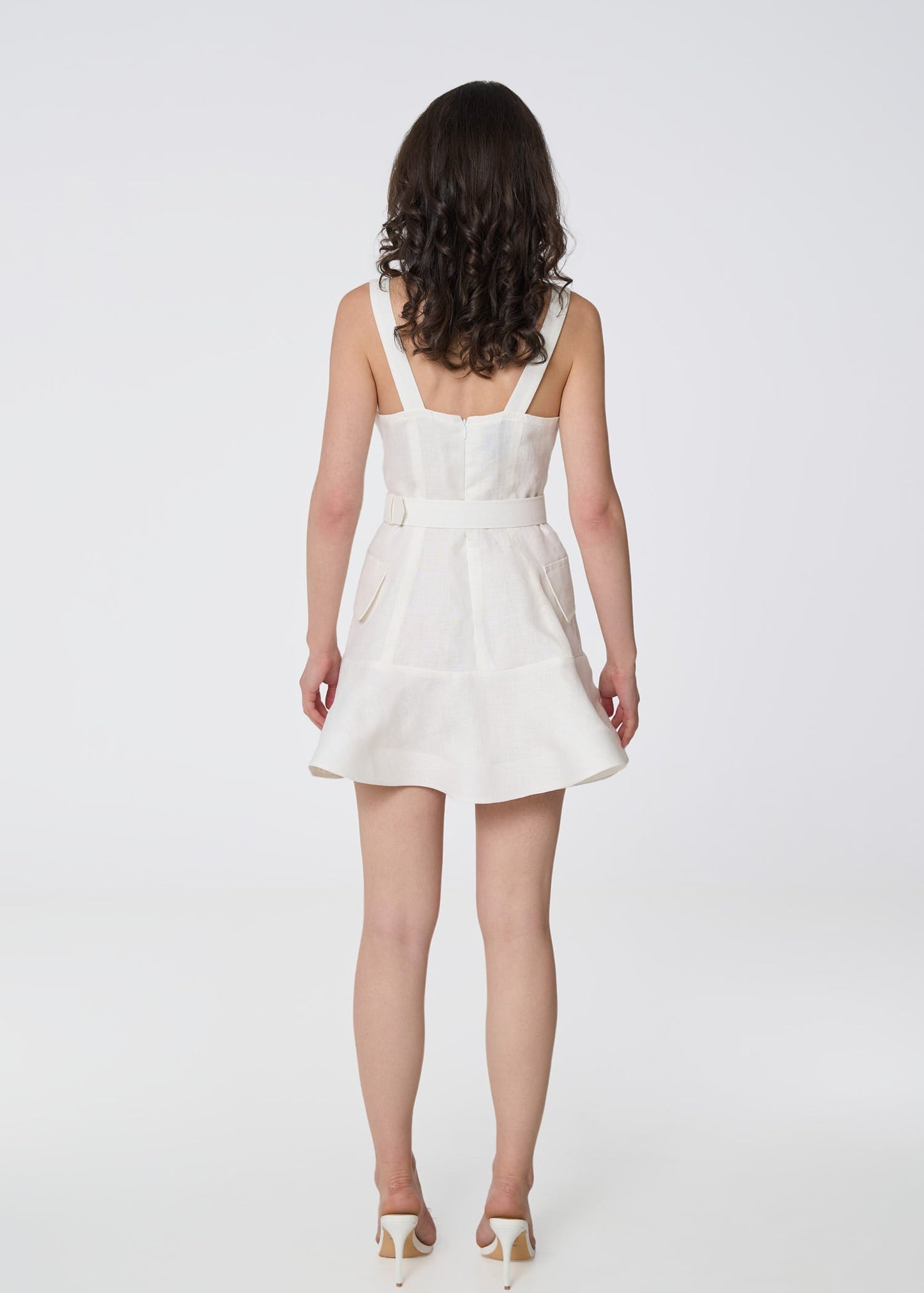 Modern Elegance Mini Linen Dress - Ivory - GIORGIA LUCASI