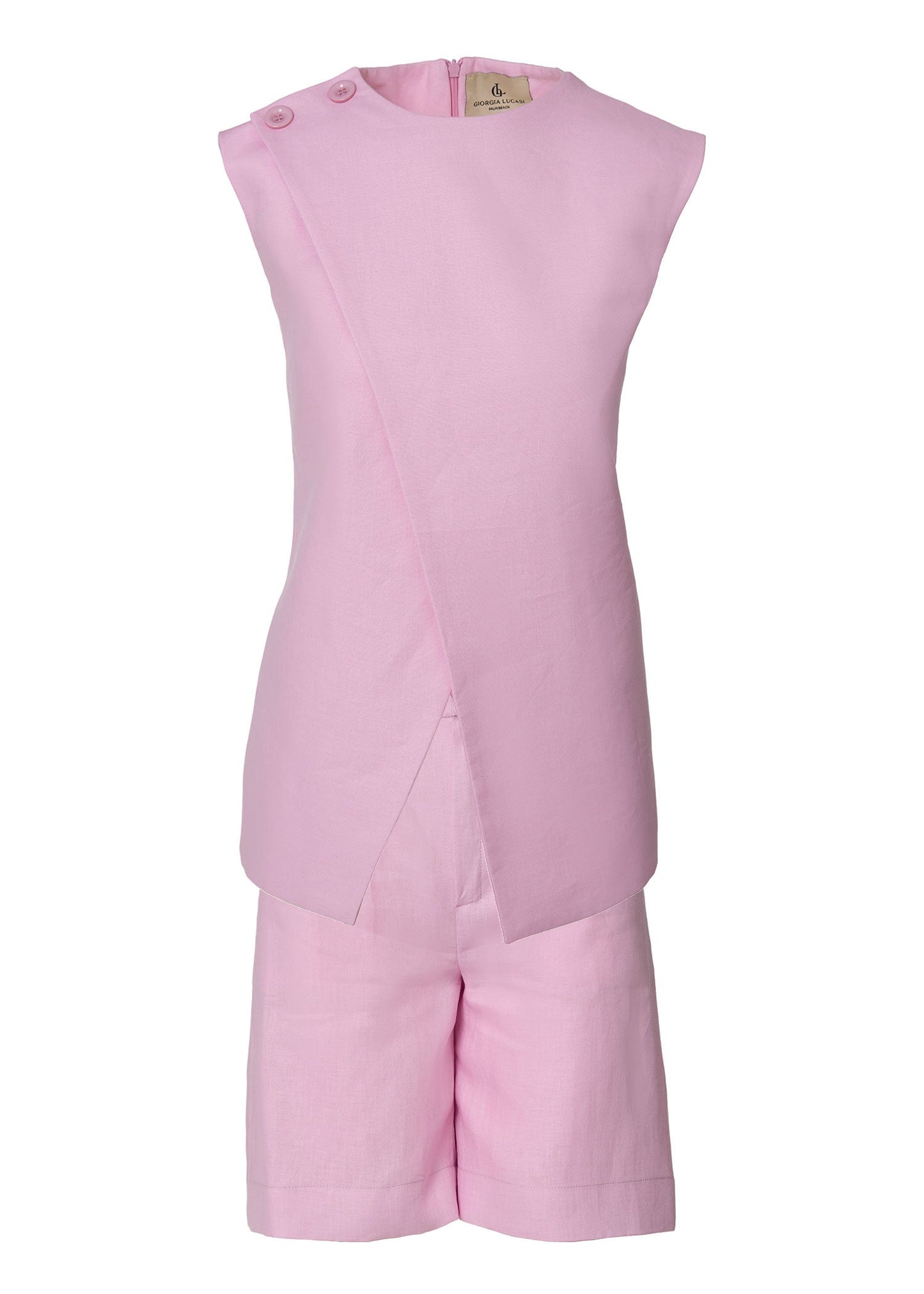 Scarlet Aura Linen Set - Pink - GIORGIA LUCASI