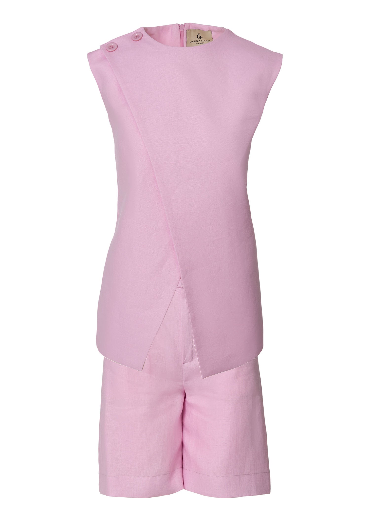 Scarlet Aura Linen Set - Pink - GIORGIA LUCASI