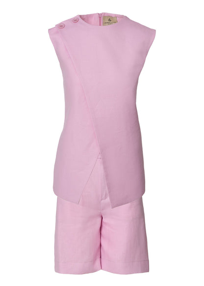 Scarlet Aura Linen Set - Pink - GIORGIA LUCASI