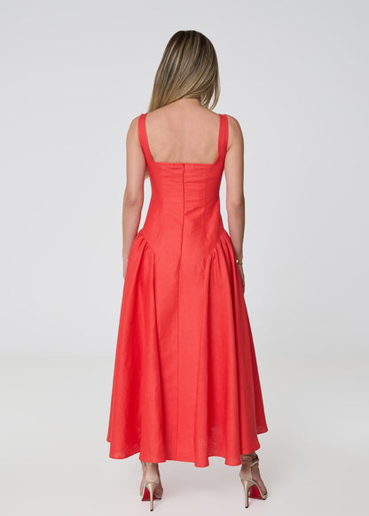 Sienna Bloom Linen Dress - GIORGIA LUCASI