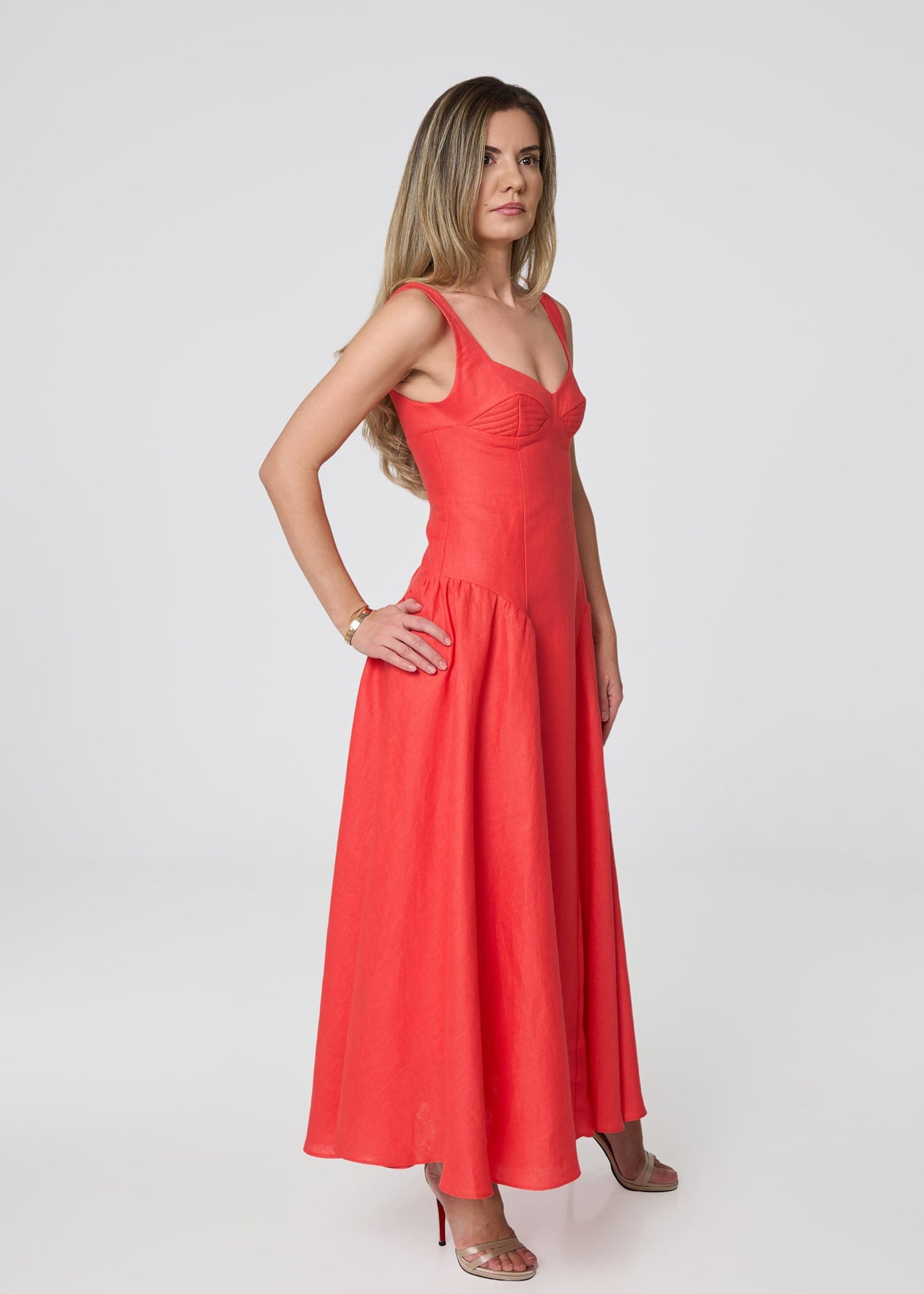 Sienna Bloom Linen Dress - GIORGIA LUCASI