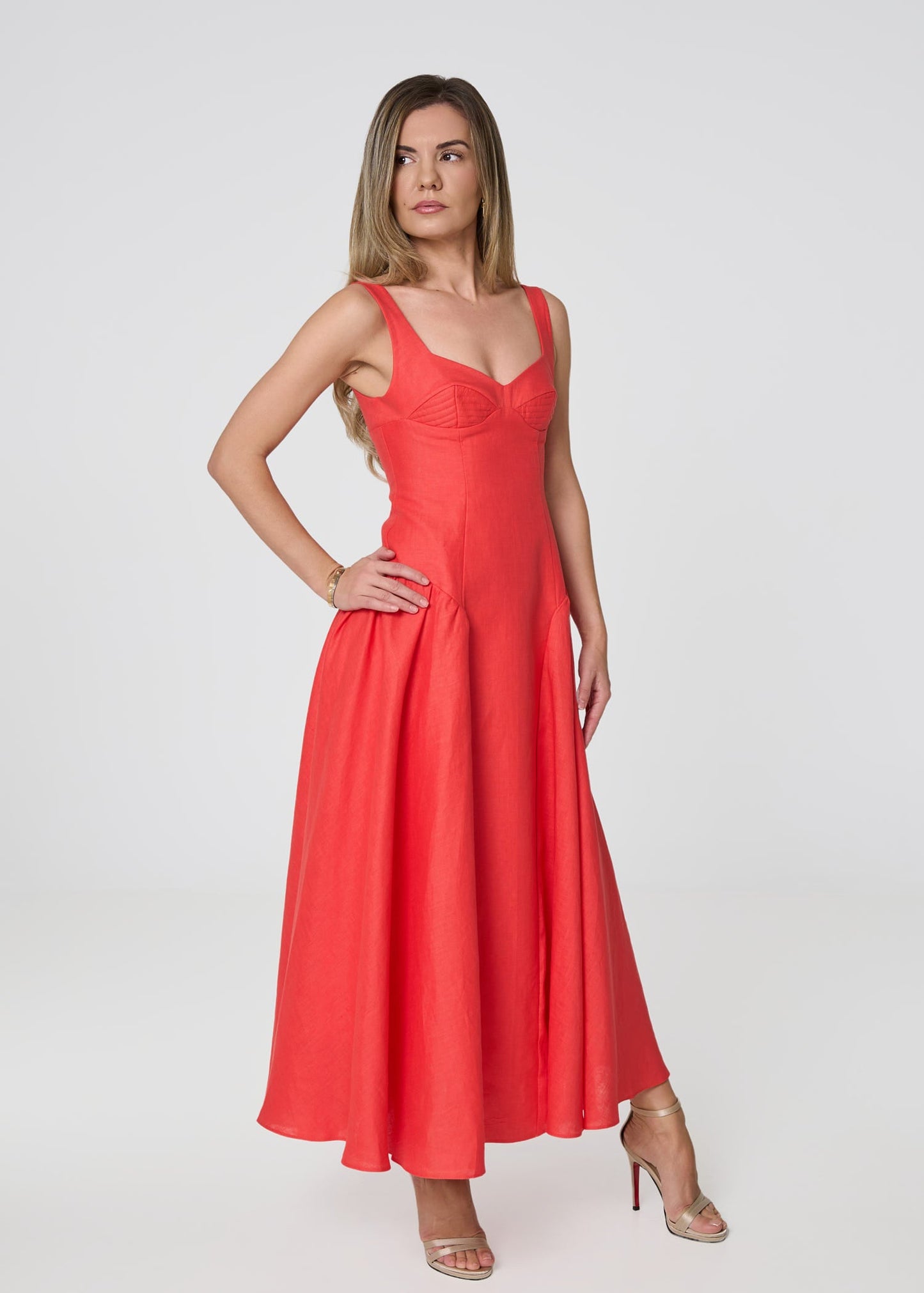 Sienna Bloom Linen Dress - GIORGIA LUCASI