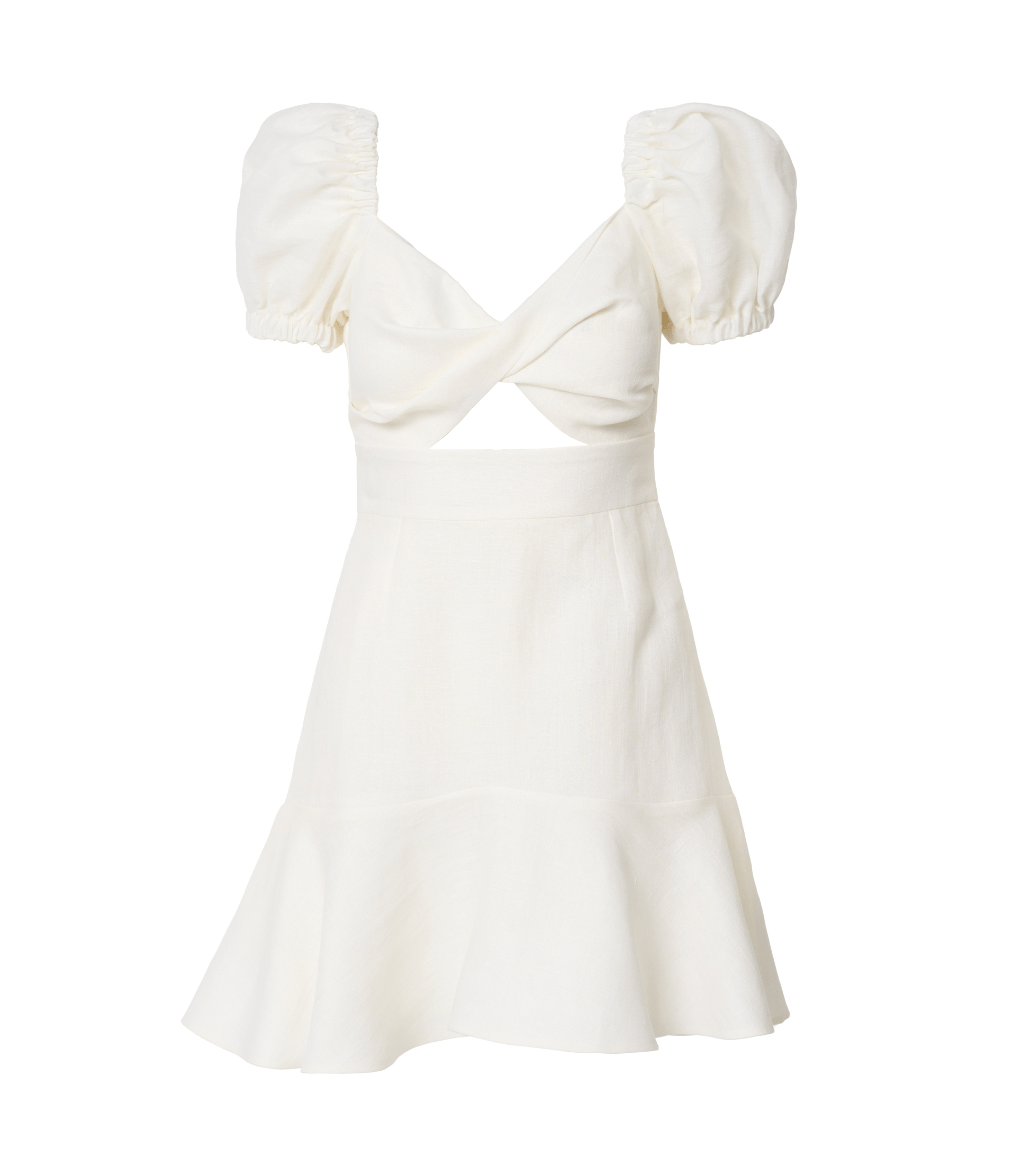 Sunlit Blossom Linen Mini Dress - Ivory - GIORGIA LUCASI