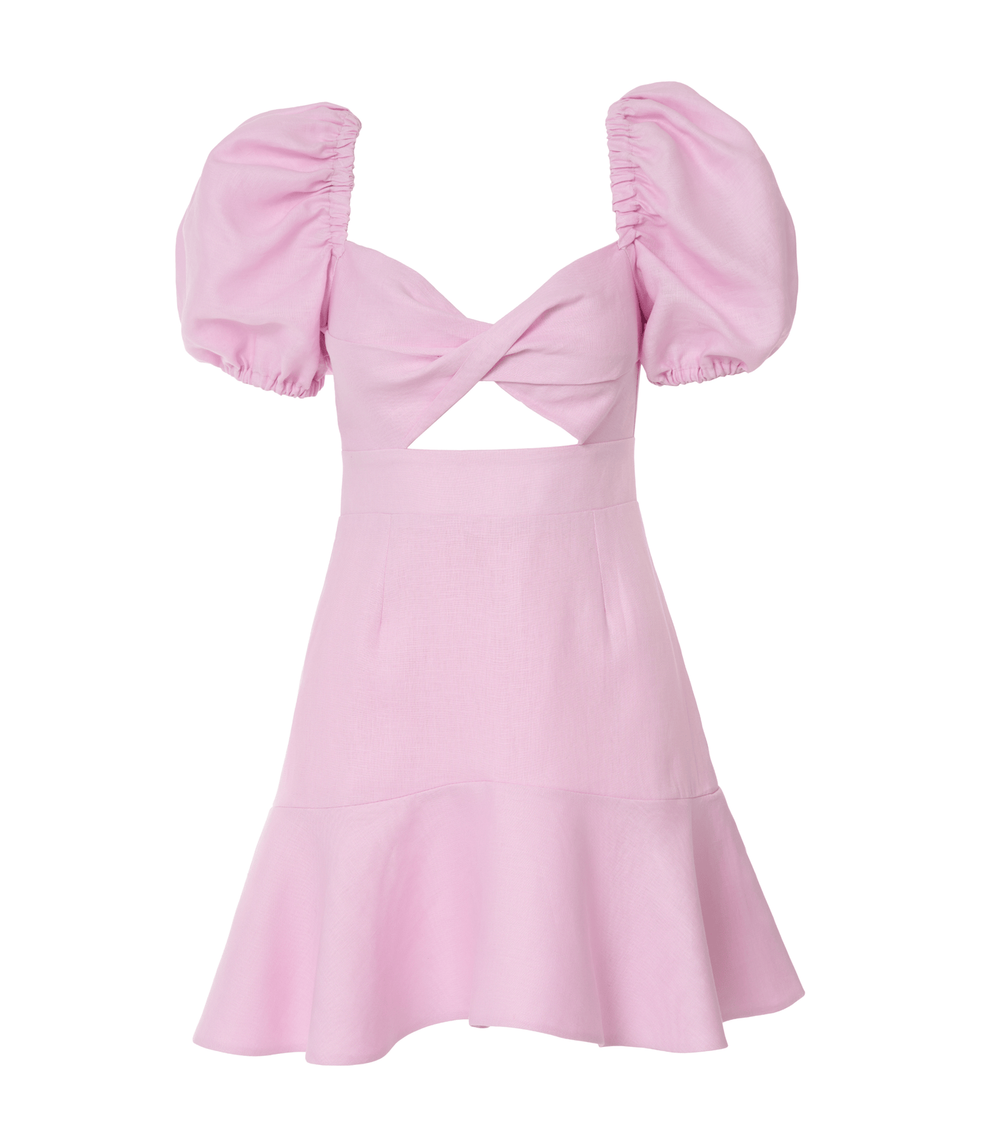 Sunlit Blossom Linen Mini Dress - Pink - GIORGIA LUCASI