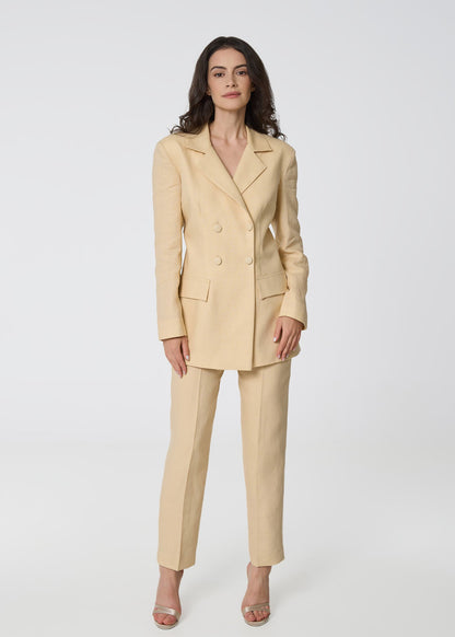 Timeless Elegance Linen Suit - Beige - GIORGIA LUCASI