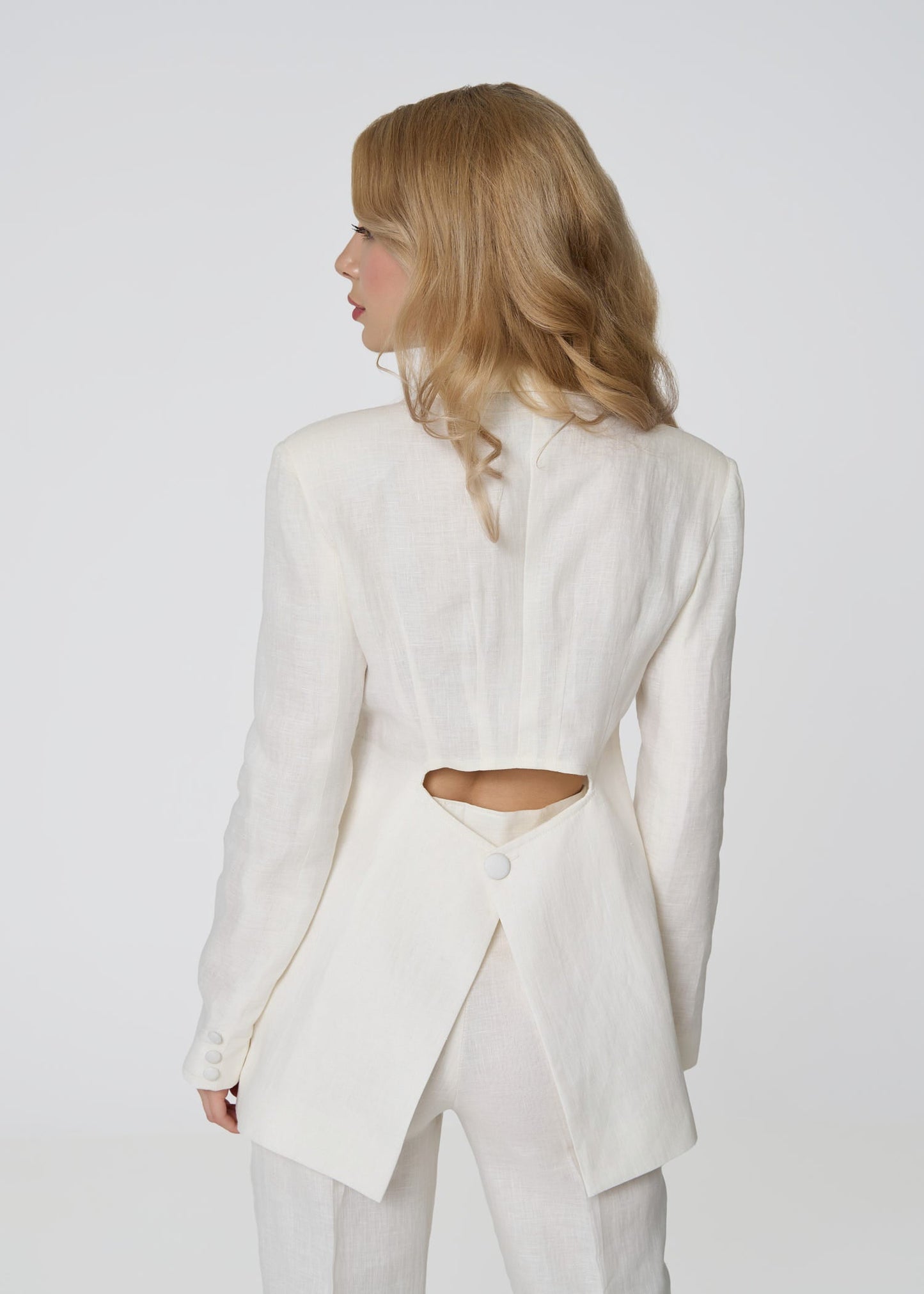 Timeless Elegance Linen Suit - Ivory - GIORGIA LUCASI