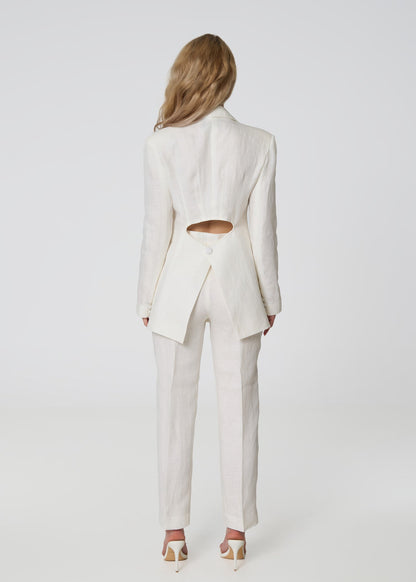Timeless Elegance Linen Suit - Ivory - GIORGIA LUCASI