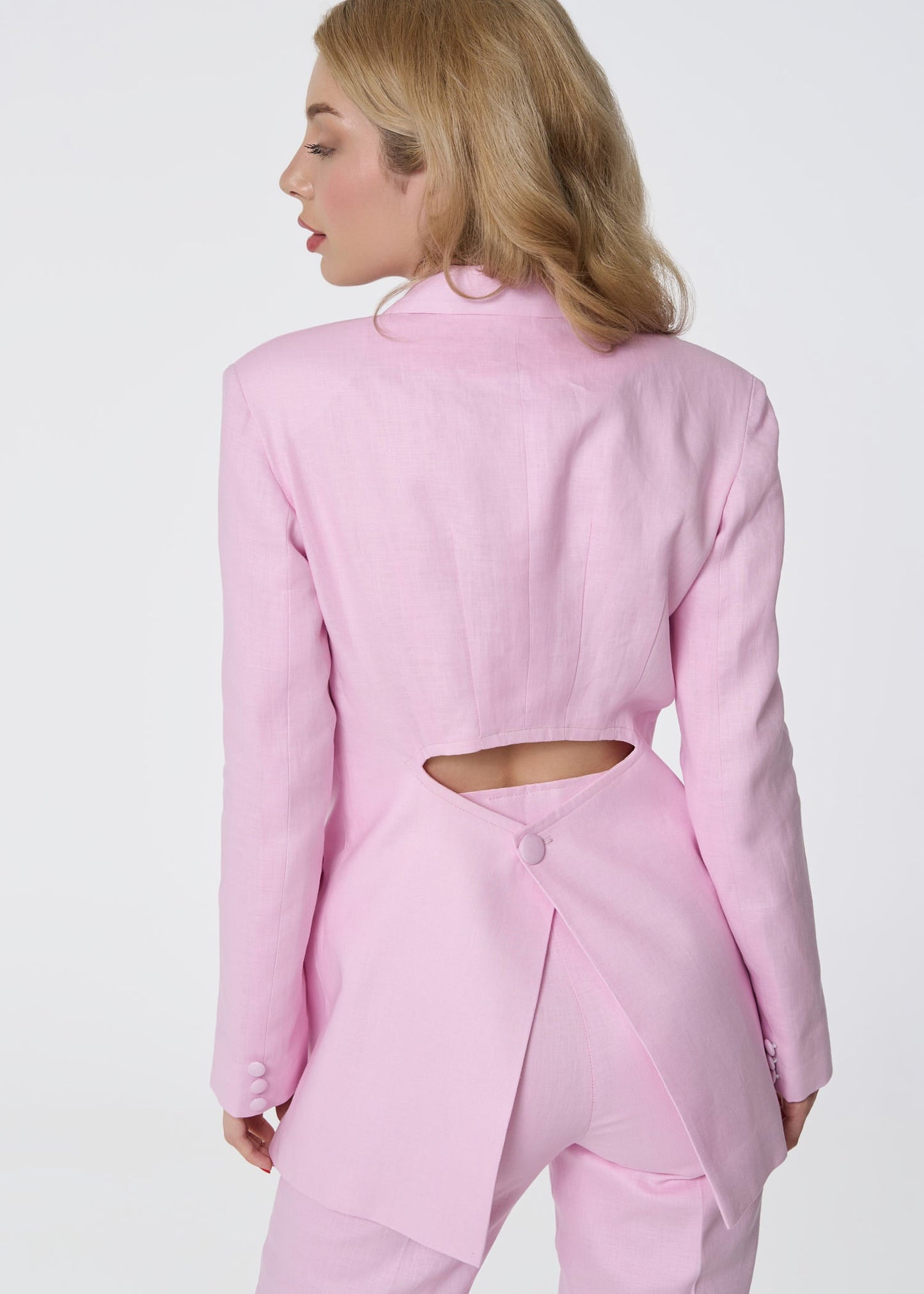 Timeless Elegance Linen Suit - Pink - GIORGIA LUCASI