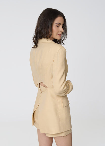 Timeless Tailored Linen Shorts - Beige - GIORGIA LUCASI